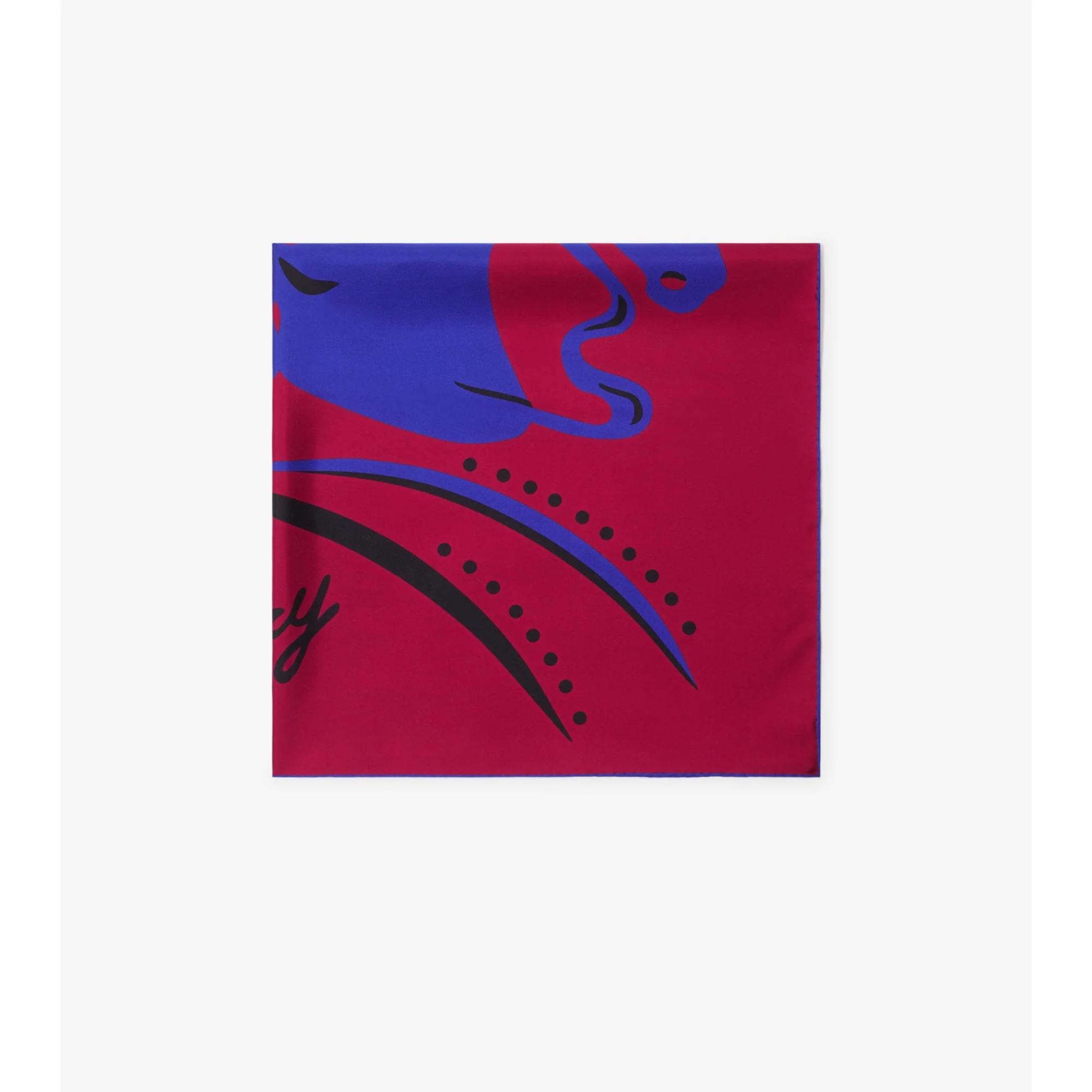Mirrored Horse Silk Scarf - Cranberry - Image 4