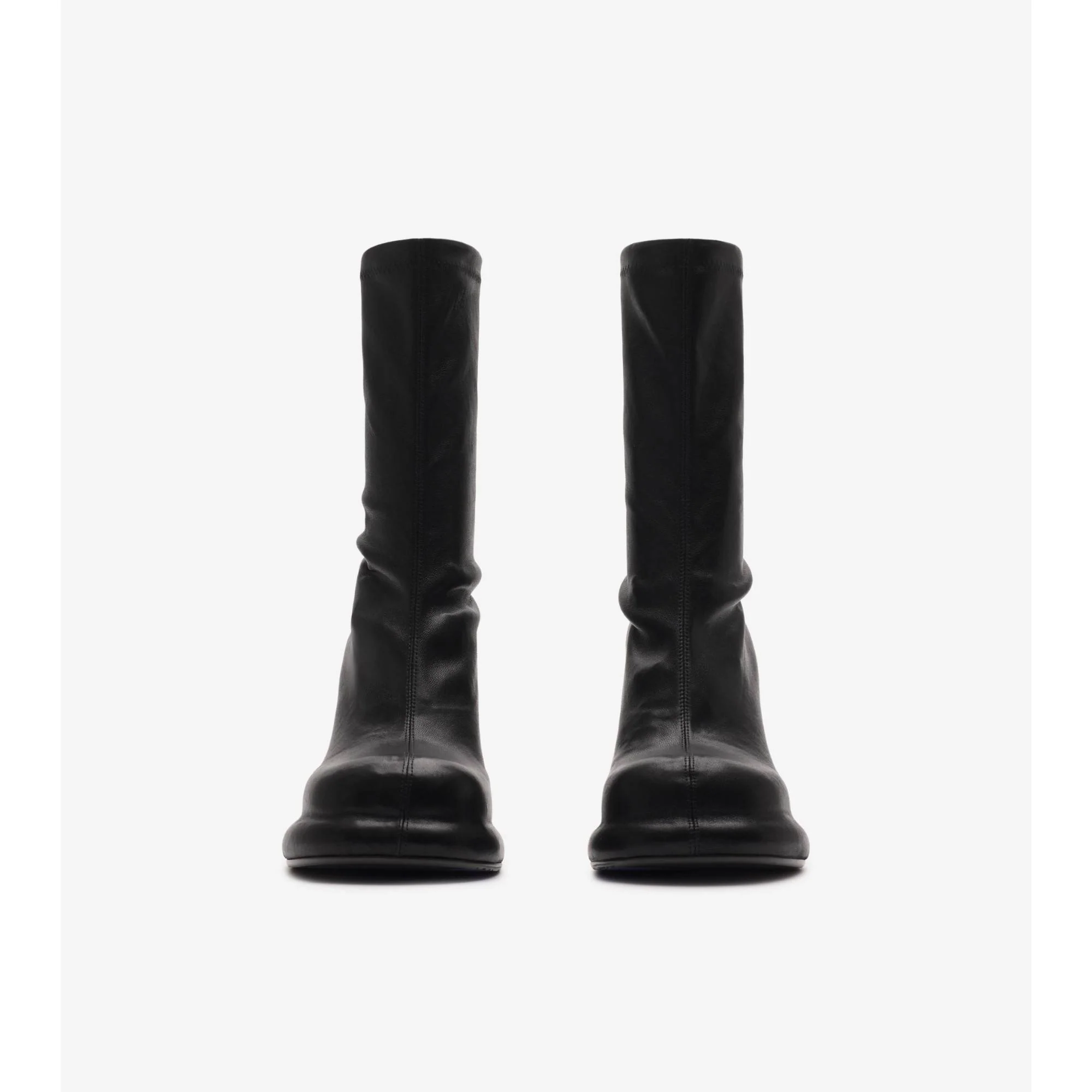 Leather Pillar Low Boots - Black - Image 3