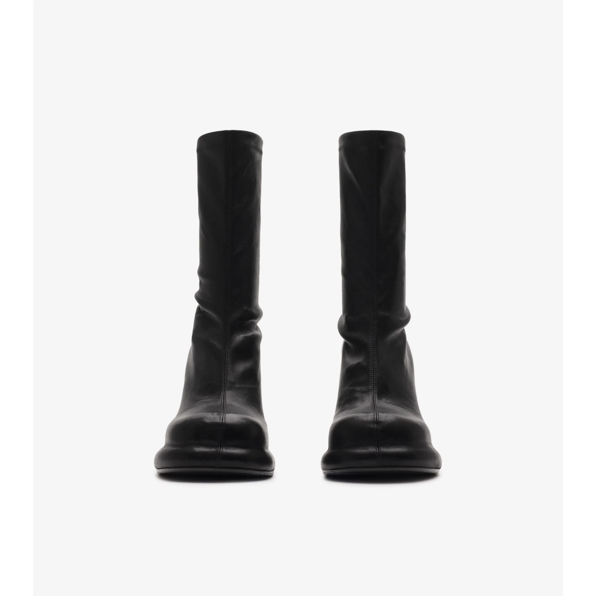 Leather Pillar Low Boots - Black - Image 3