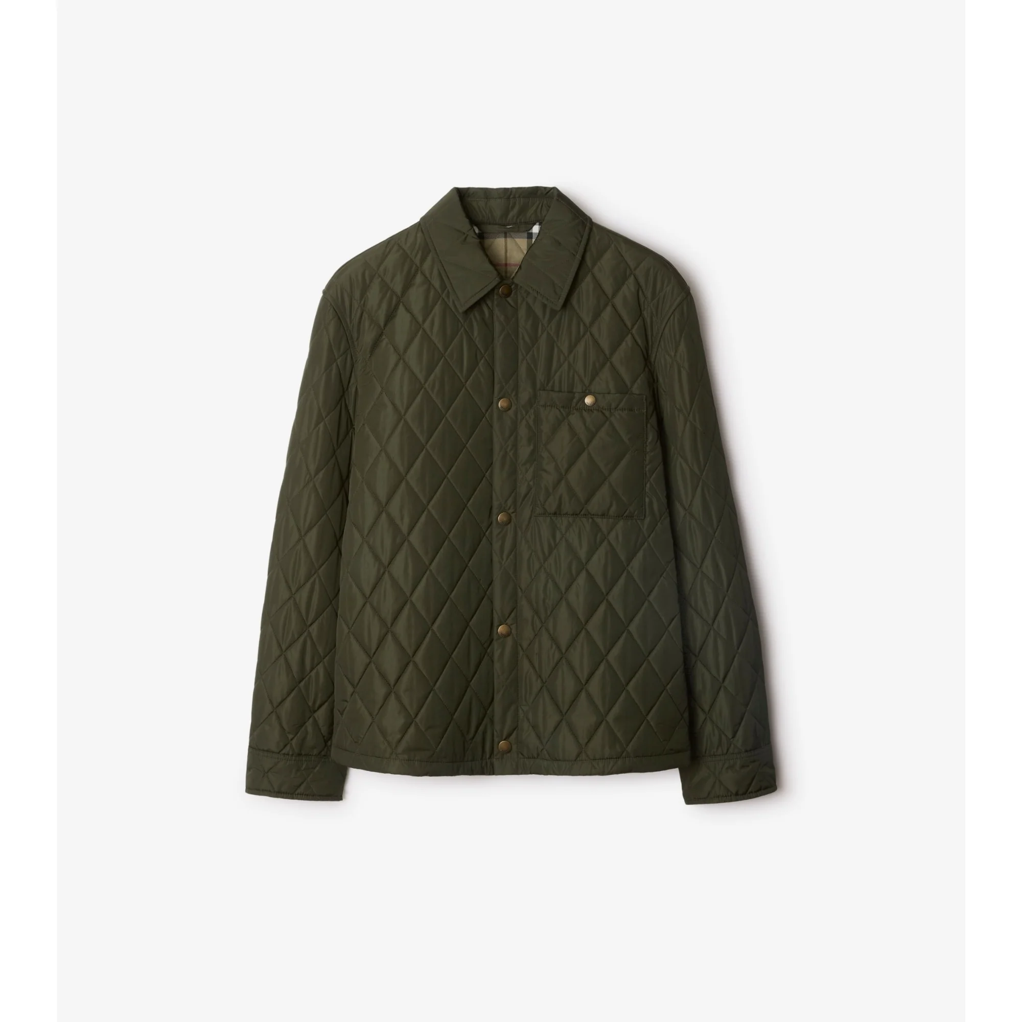 Quilted Nylon Overshirt - Shale