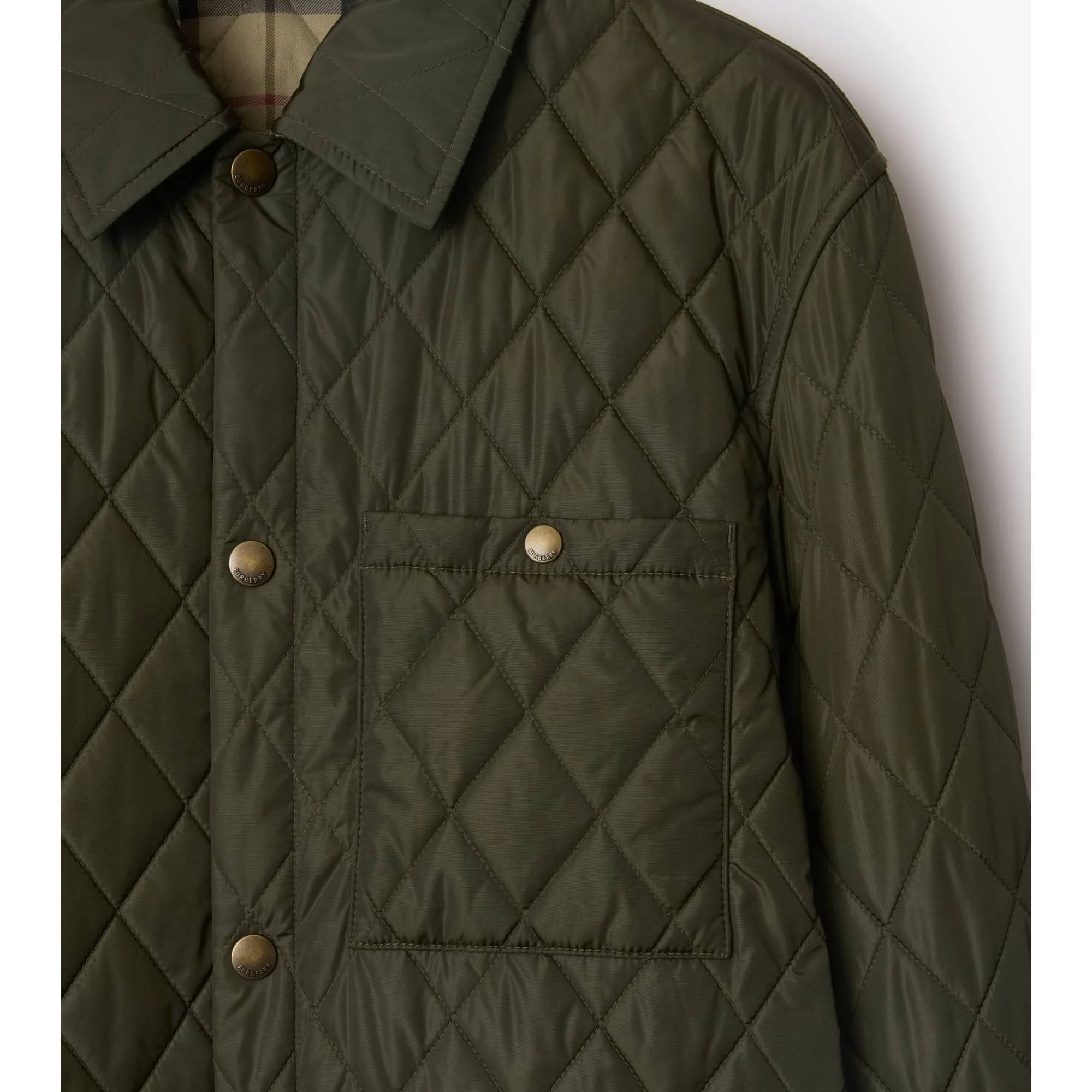 Quilted Nylon Overshirt - Shale - Image 5