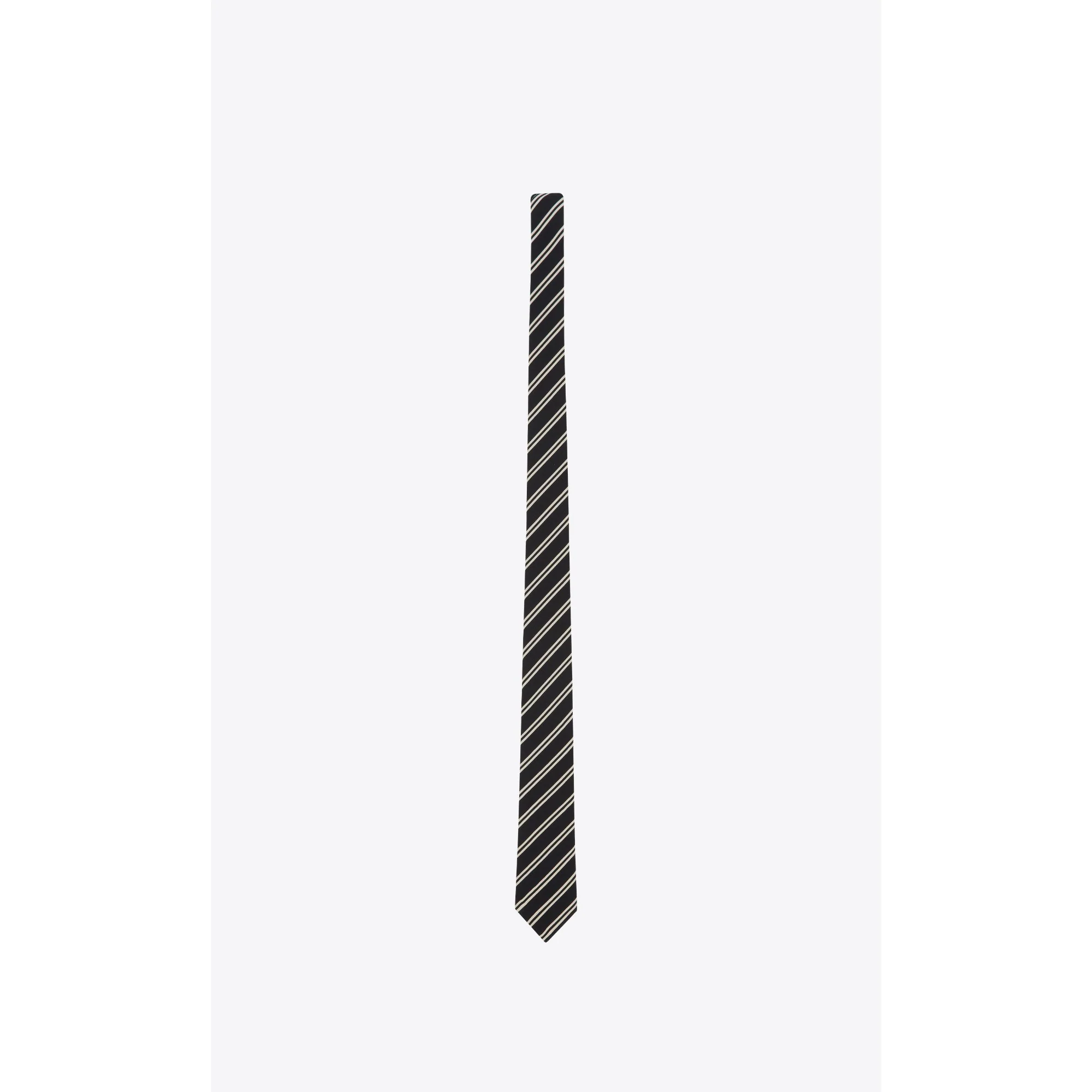 Double Stripe Tie - Black/Ivory