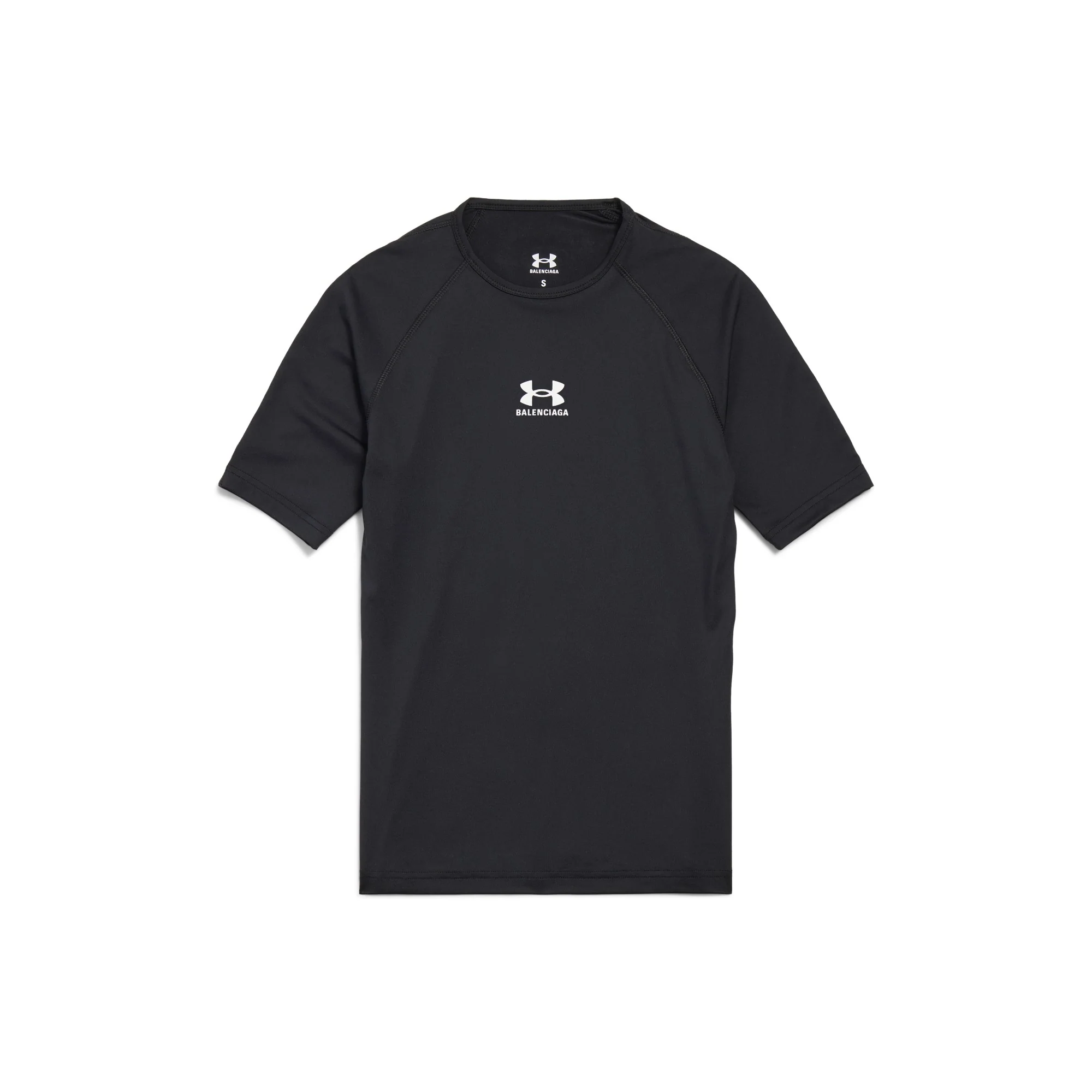 Under Armour Fitted Short Sleeve Crewneck Top - Black/White