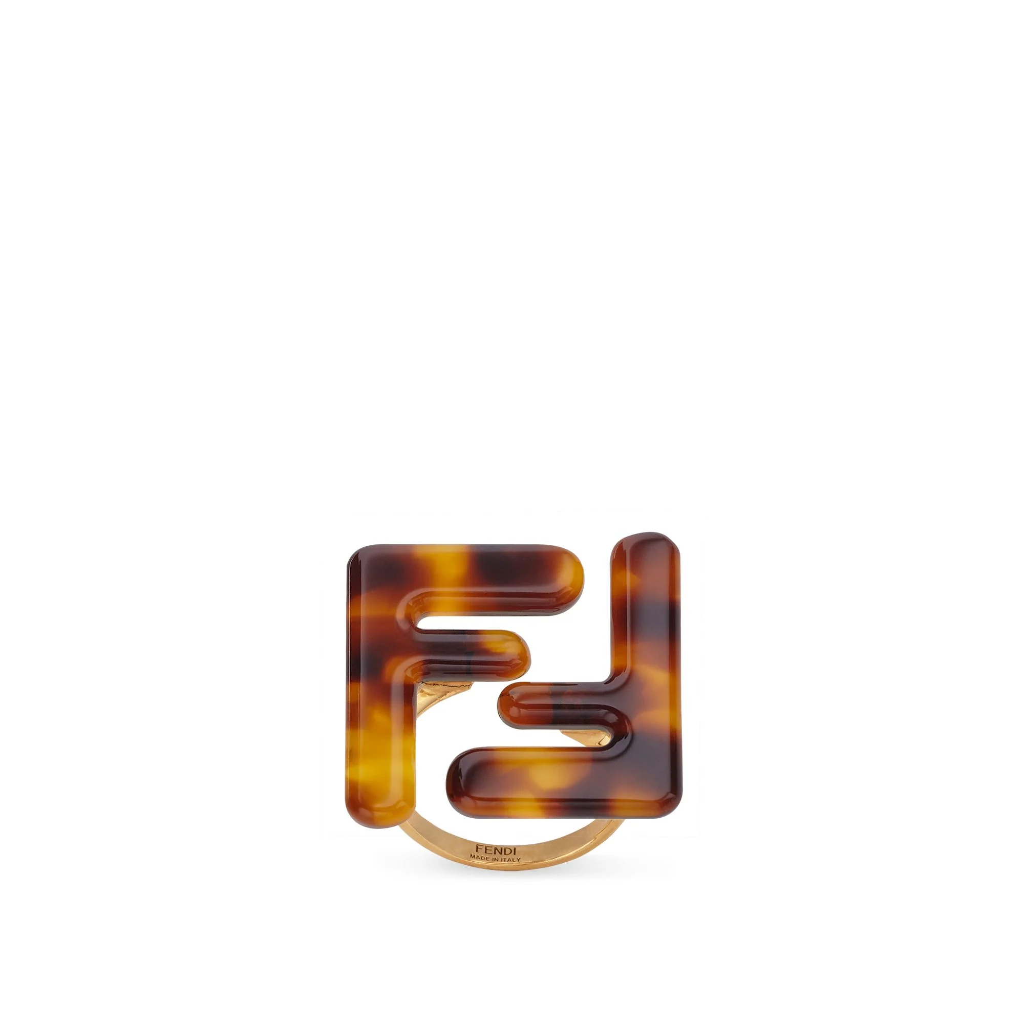 Women's Forever Fendi Maxi Logo Ring - Tortoise + Soft Gold