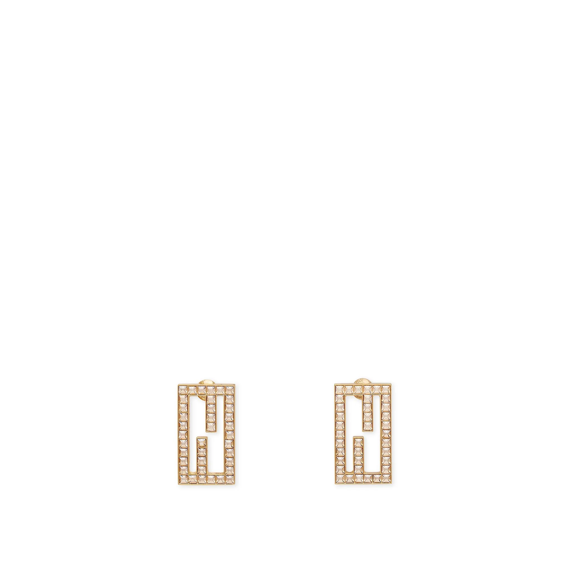 Women's Baguette Earrings - Soft Gold + Crystal Golden Shadow
