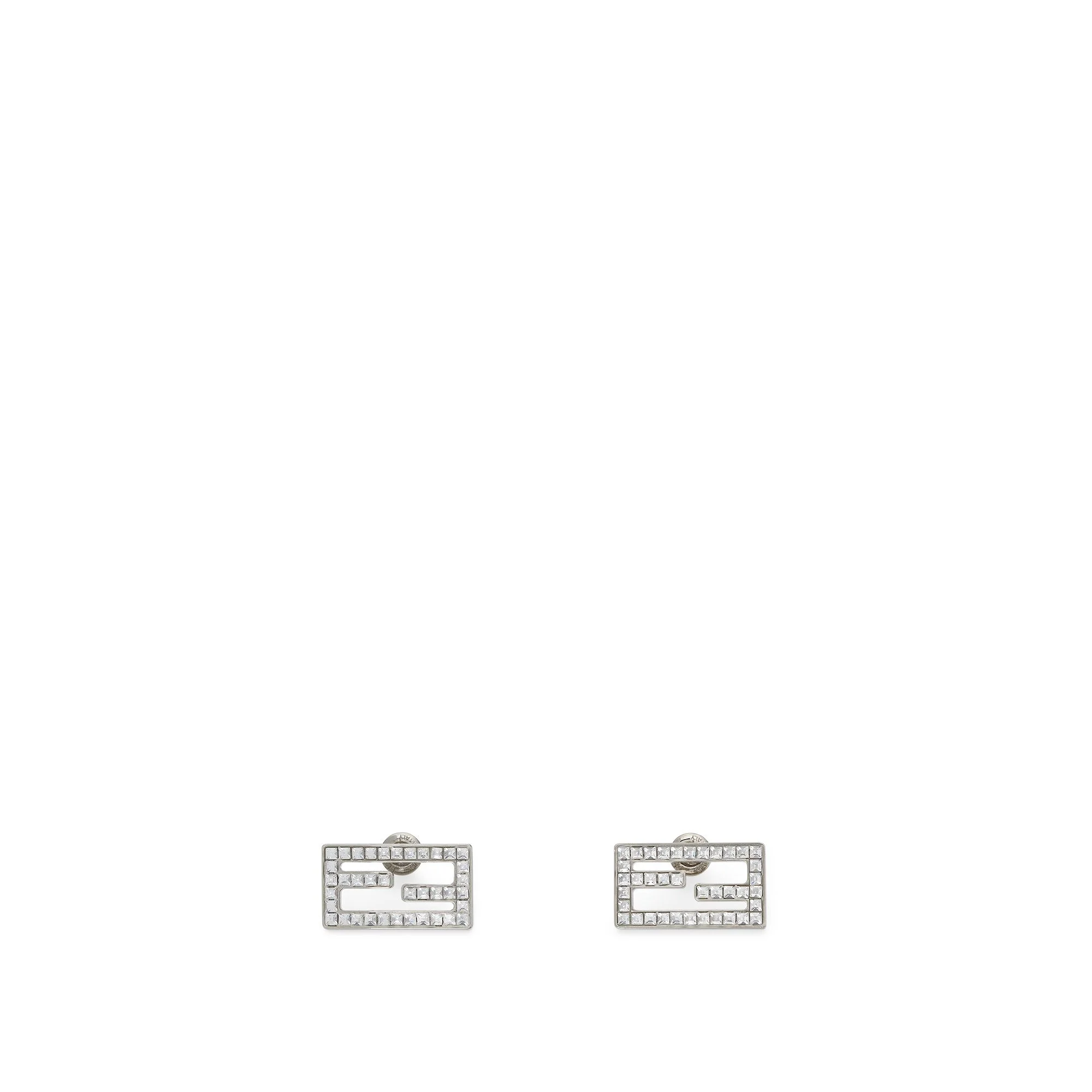 Women's Baguette Earrings - Palladium + Crystal