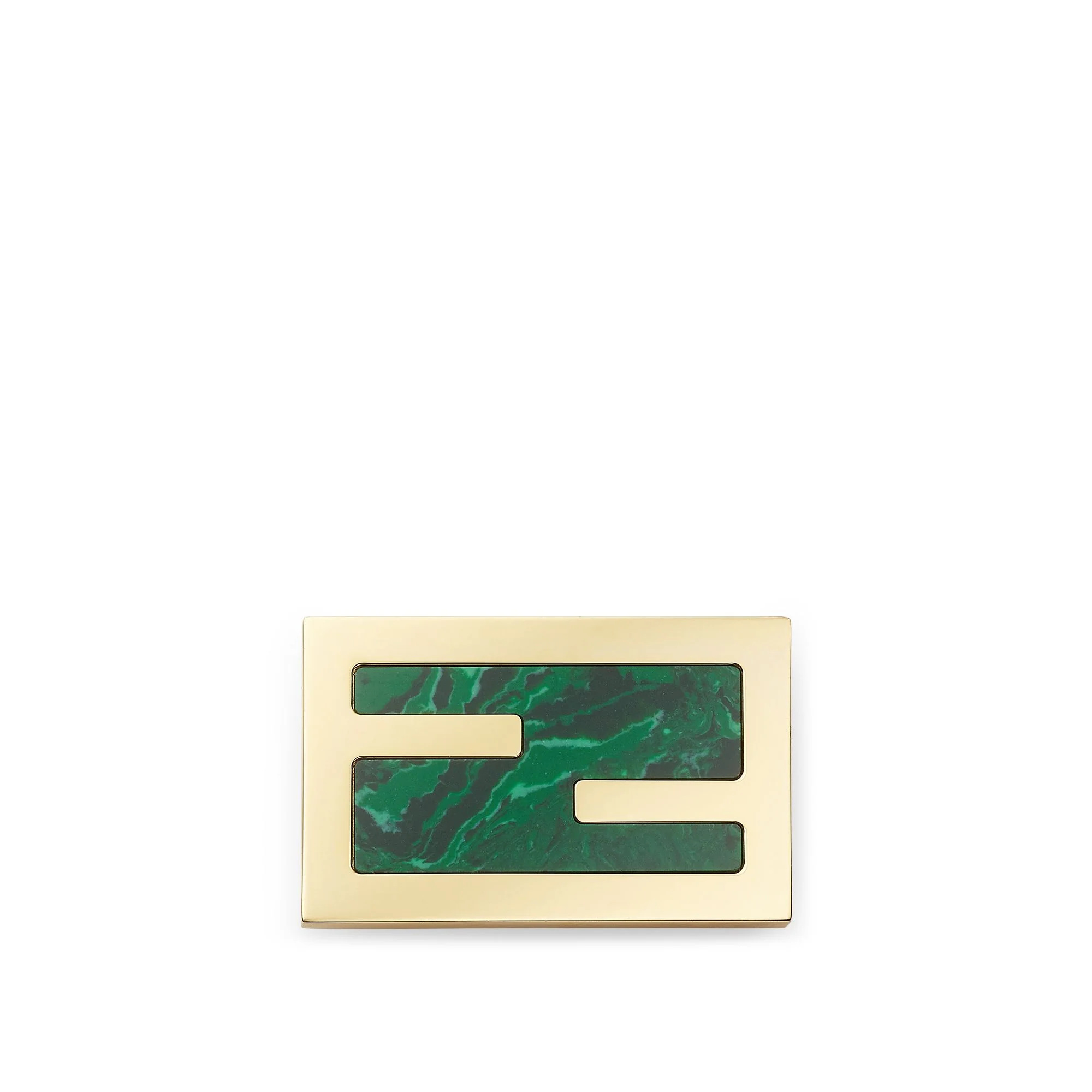 Women's Brooch Baguette - Soft Gold + Malachite