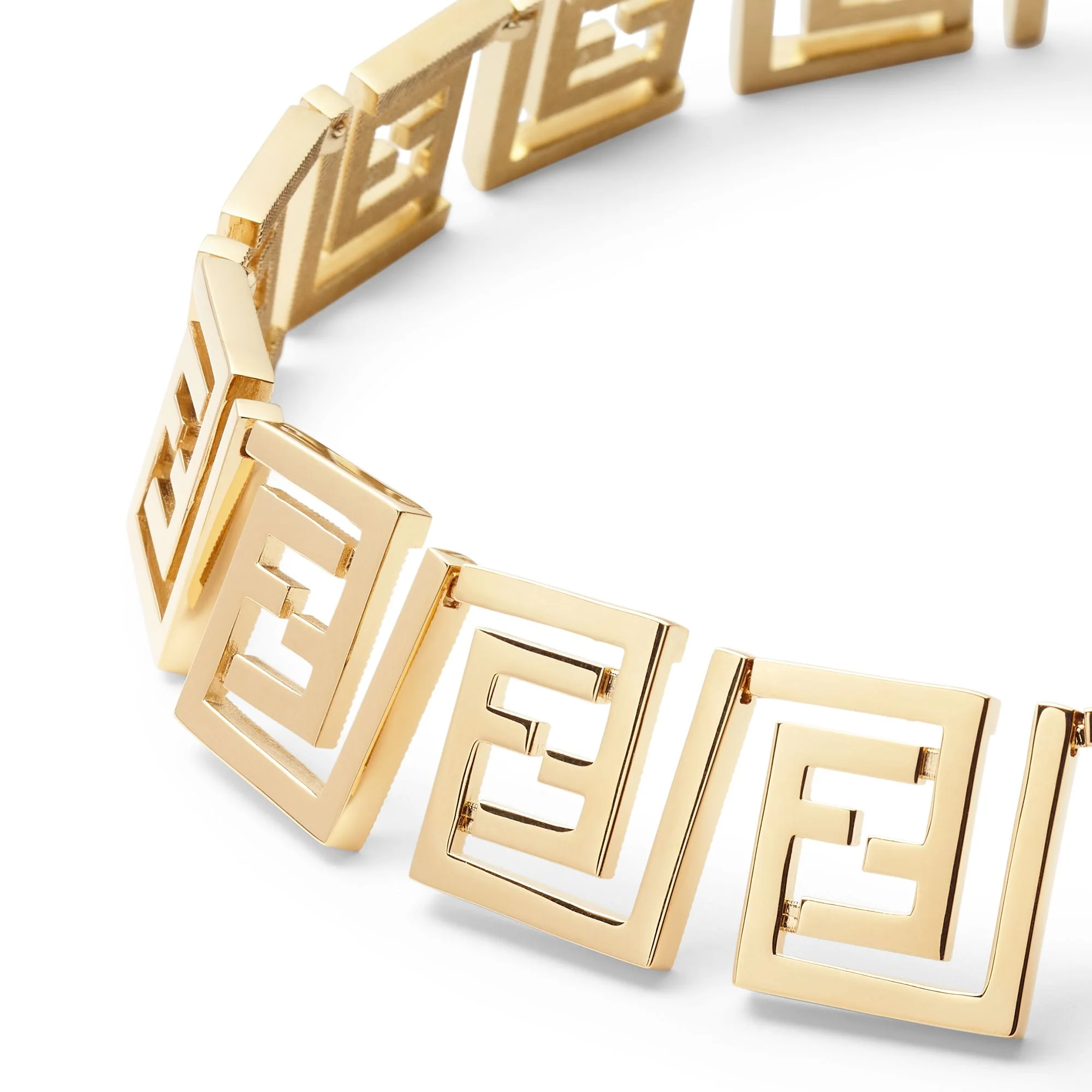 Women's Seasonal Capsule Medium FF Greek Necklace - Soft Gold - Image 2