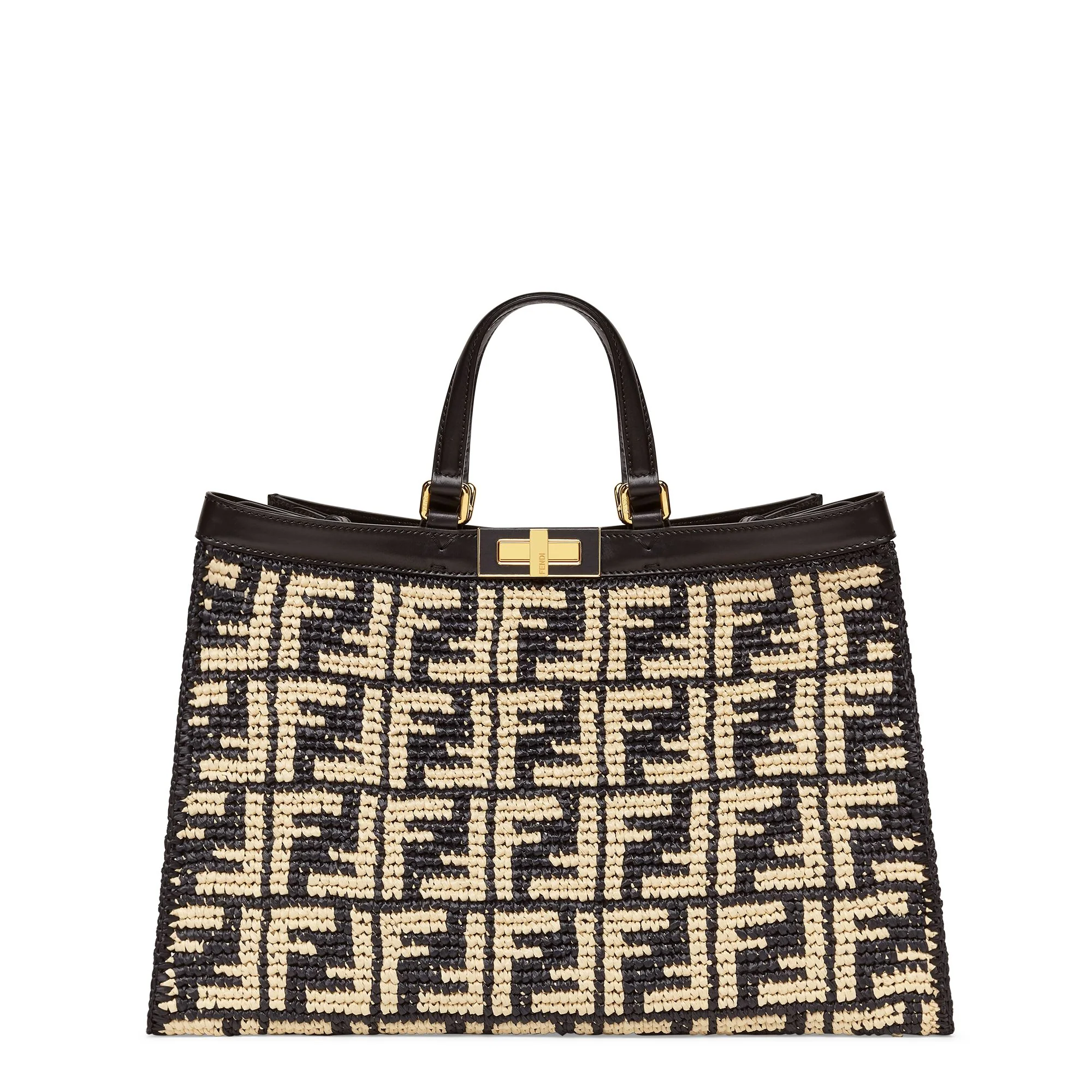 Women's Shopper X-Tote Medium - Black + Natural + Soft Gold