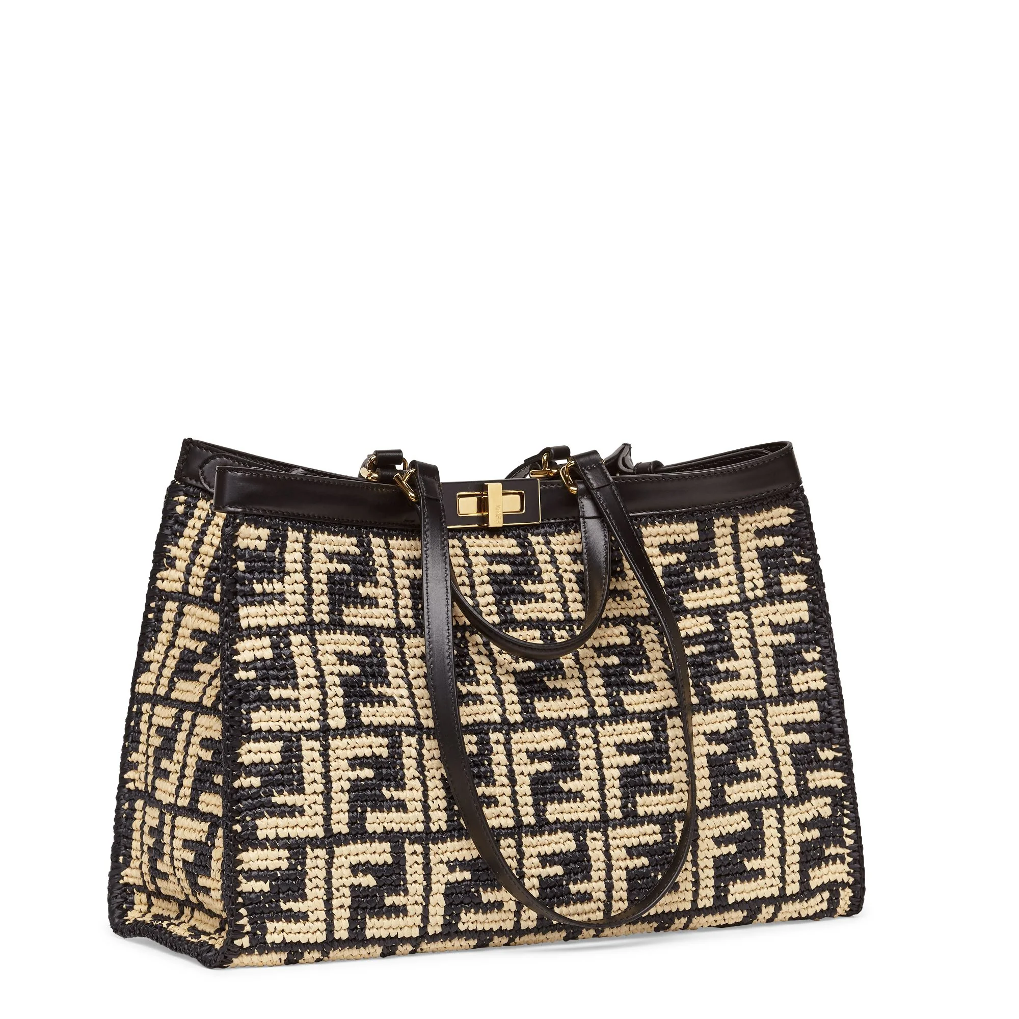 Women's Shopper X-Tote Medium - Black + Natural + Soft Gold - Image 2