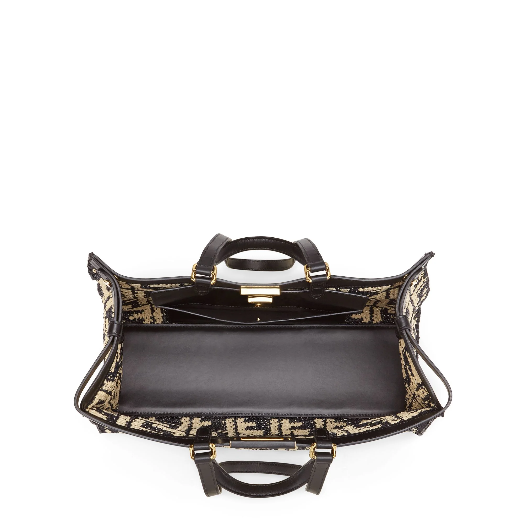Women's Shopper X-Tote Medium - Black + Natural + Soft Gold - Image 4