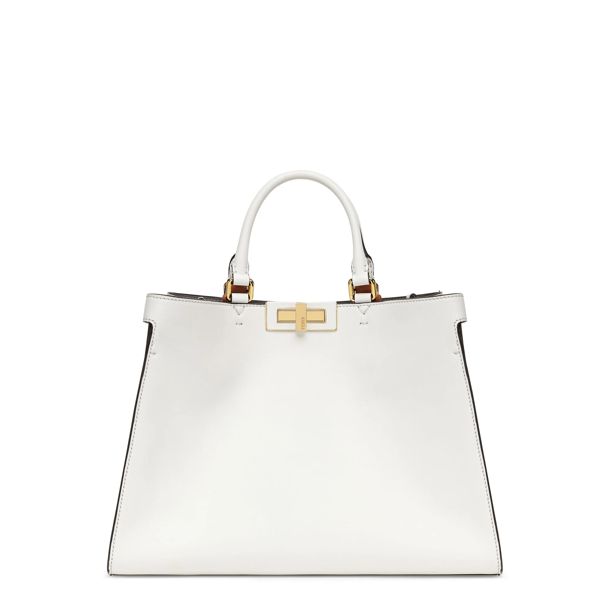 Women's Shopper X-Tote Small - Ice White + Brandy + Soft Gold