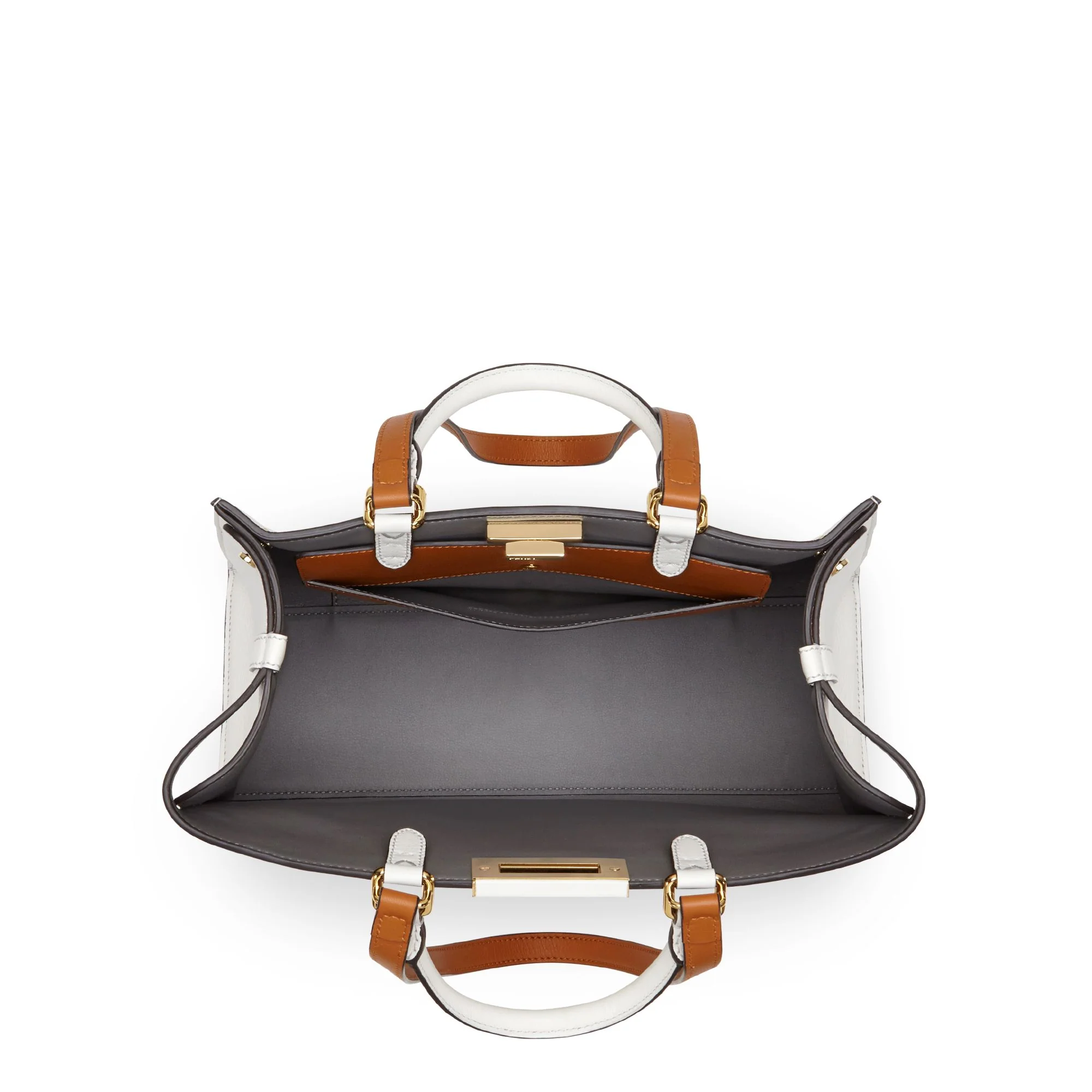 Women's Shopper X-Tote Small - Ice White + Brandy + Soft Gold - Image 4