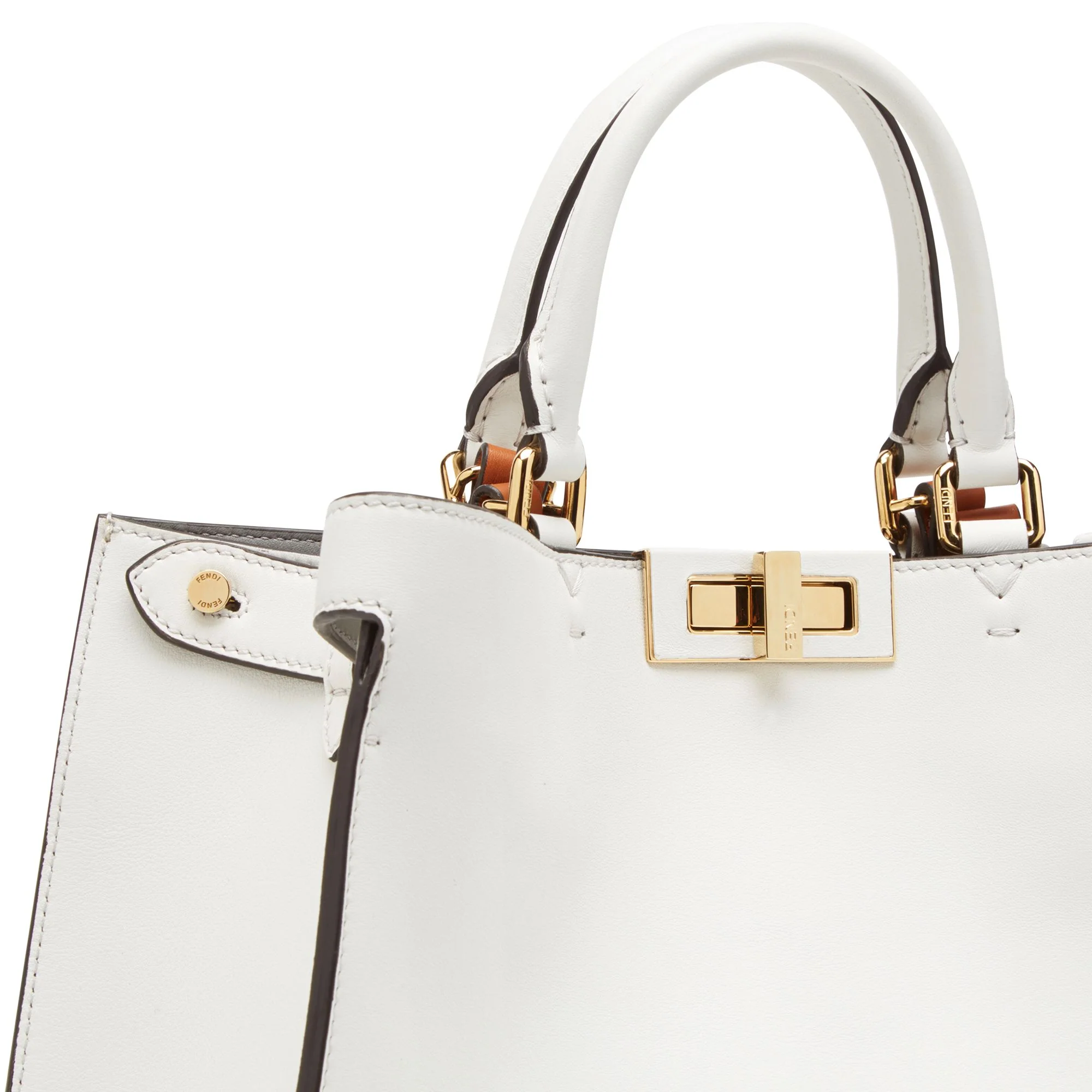 Women's Shopper X-Tote Small - Ice White + Brandy + Soft Gold - Image 5