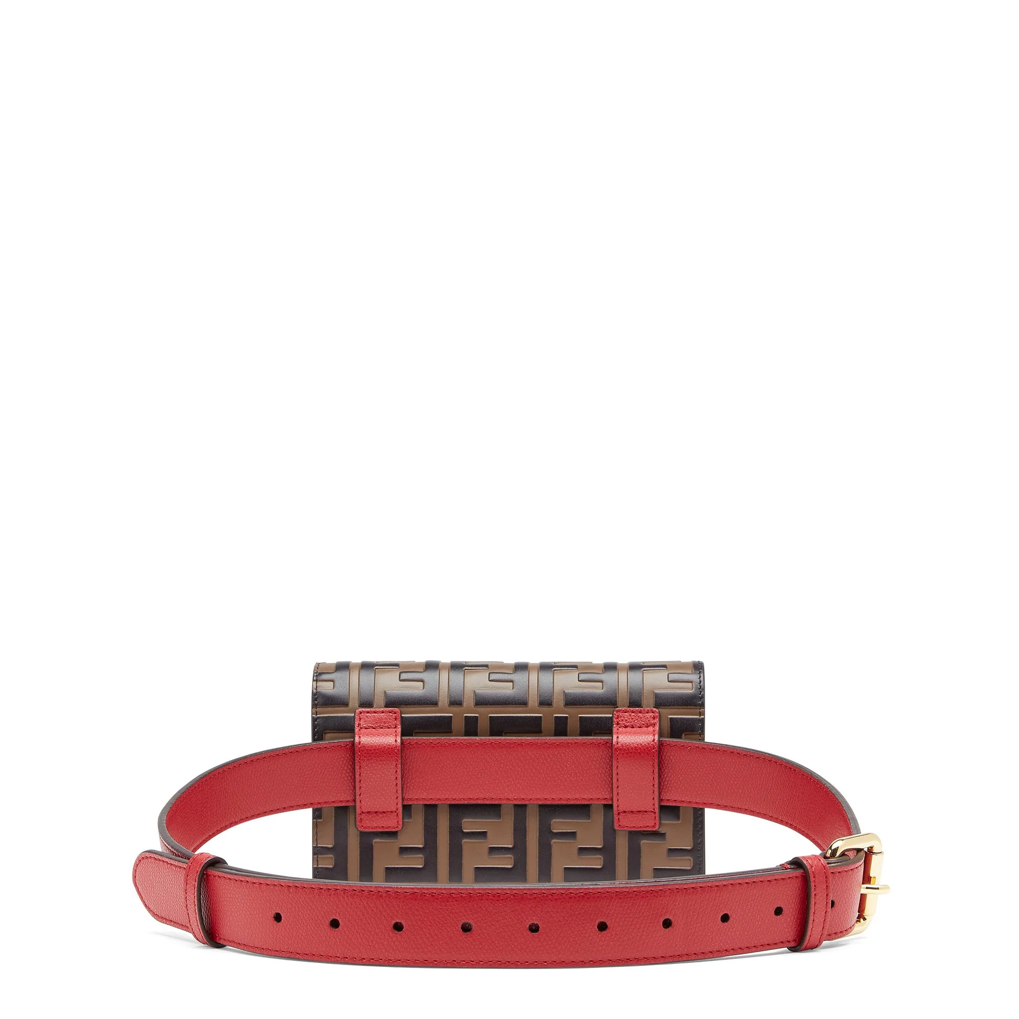 Women's F is Fendi Belt Pouch - Maya + Black + Strawberry + Soft Gold - Image 3