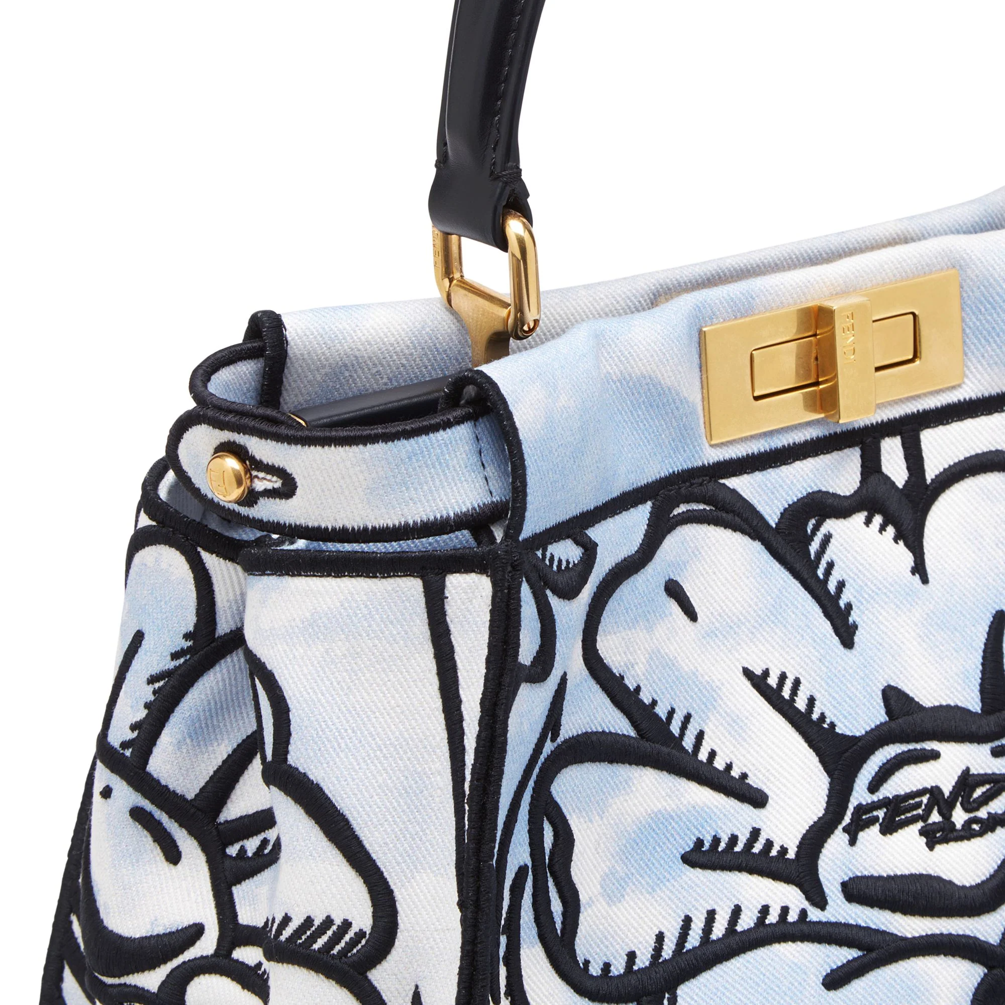 Women's Peekaboo Medium - White + Light Blue + Black + Retro Gold - Image 5