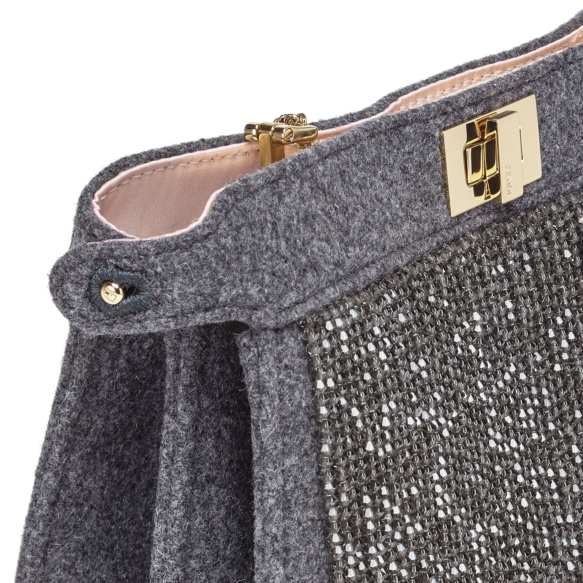 Women's Peekaboo ISeeU Pochette - Grey + Bois De Rose + Soft Gold - Image 5