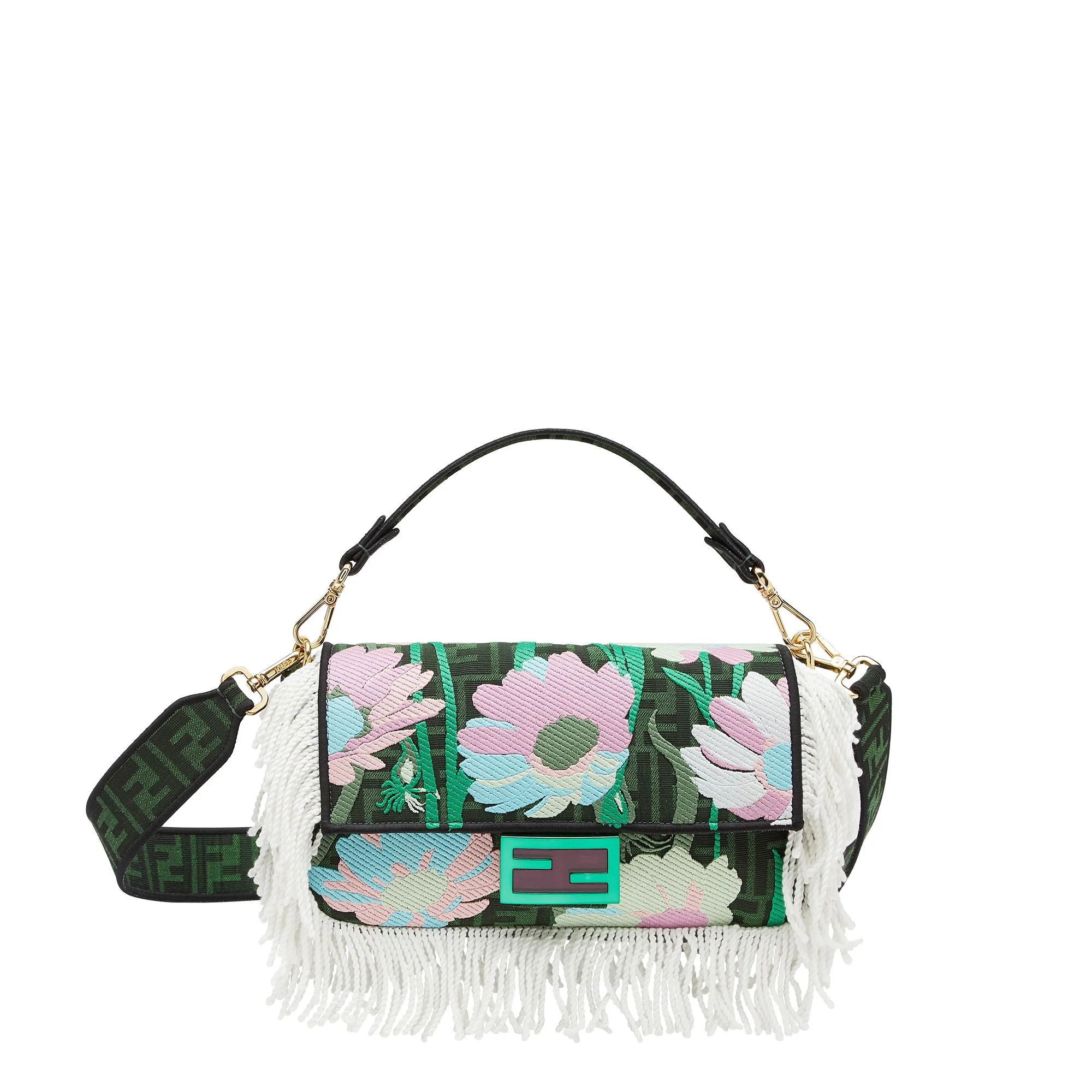 Women's Baguette - Green + Multicolor + Light Gold