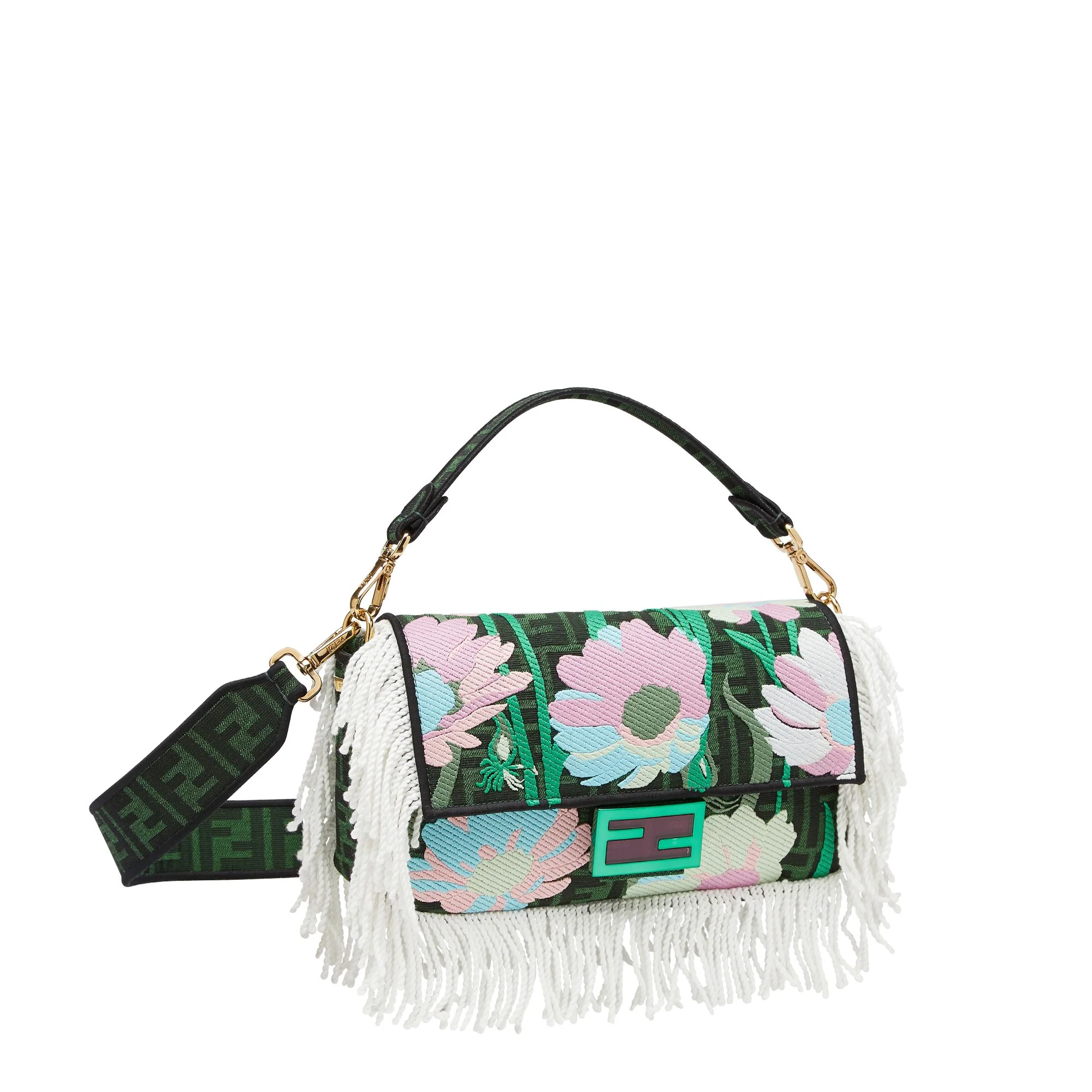 Women's Baguette - Green + Multicolor + Light Gold - Image 2