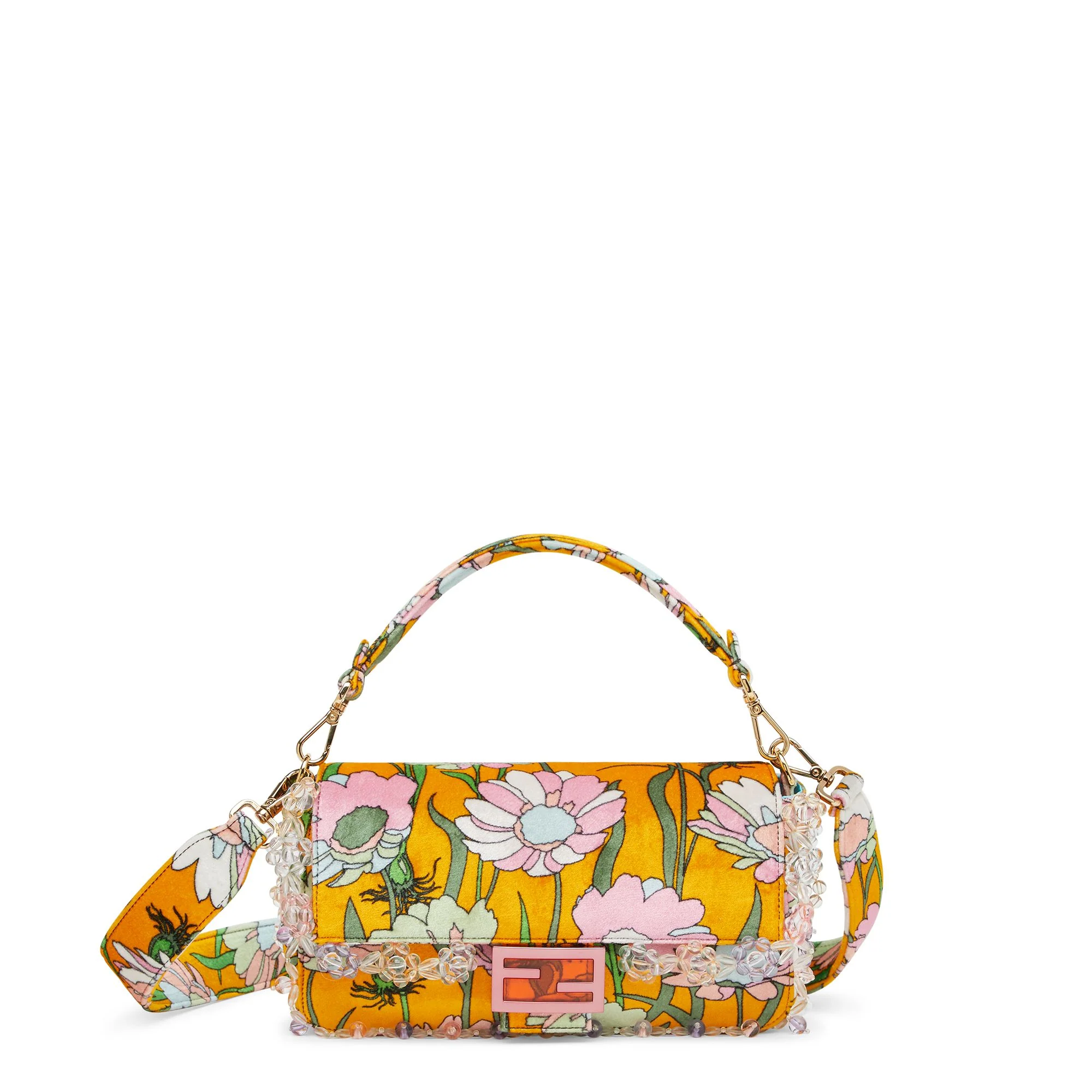Women's Baguette - Orange + Multicolour + Soft Gold