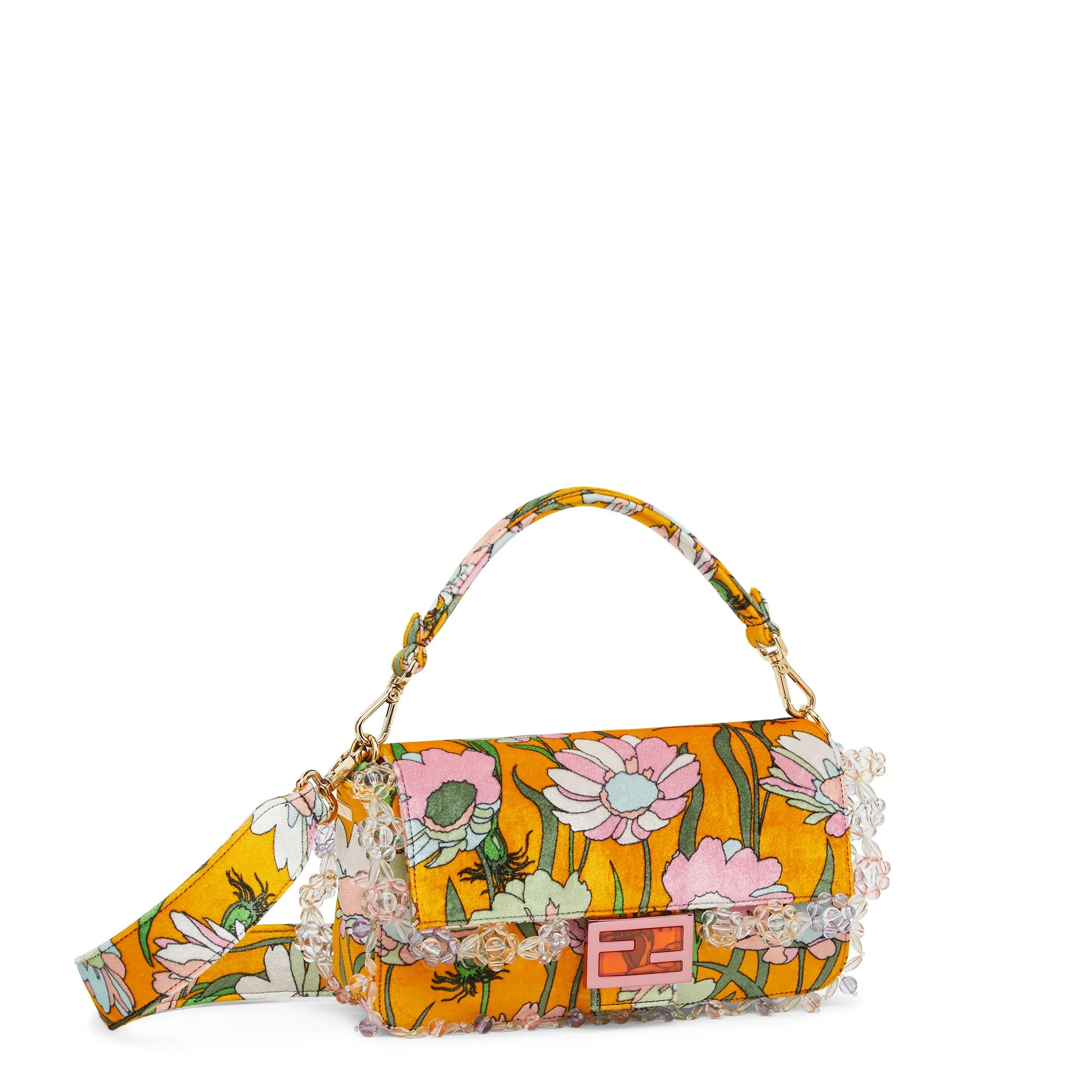 Women's Baguette - Orange + Multicolour + Soft Gold - Image 2