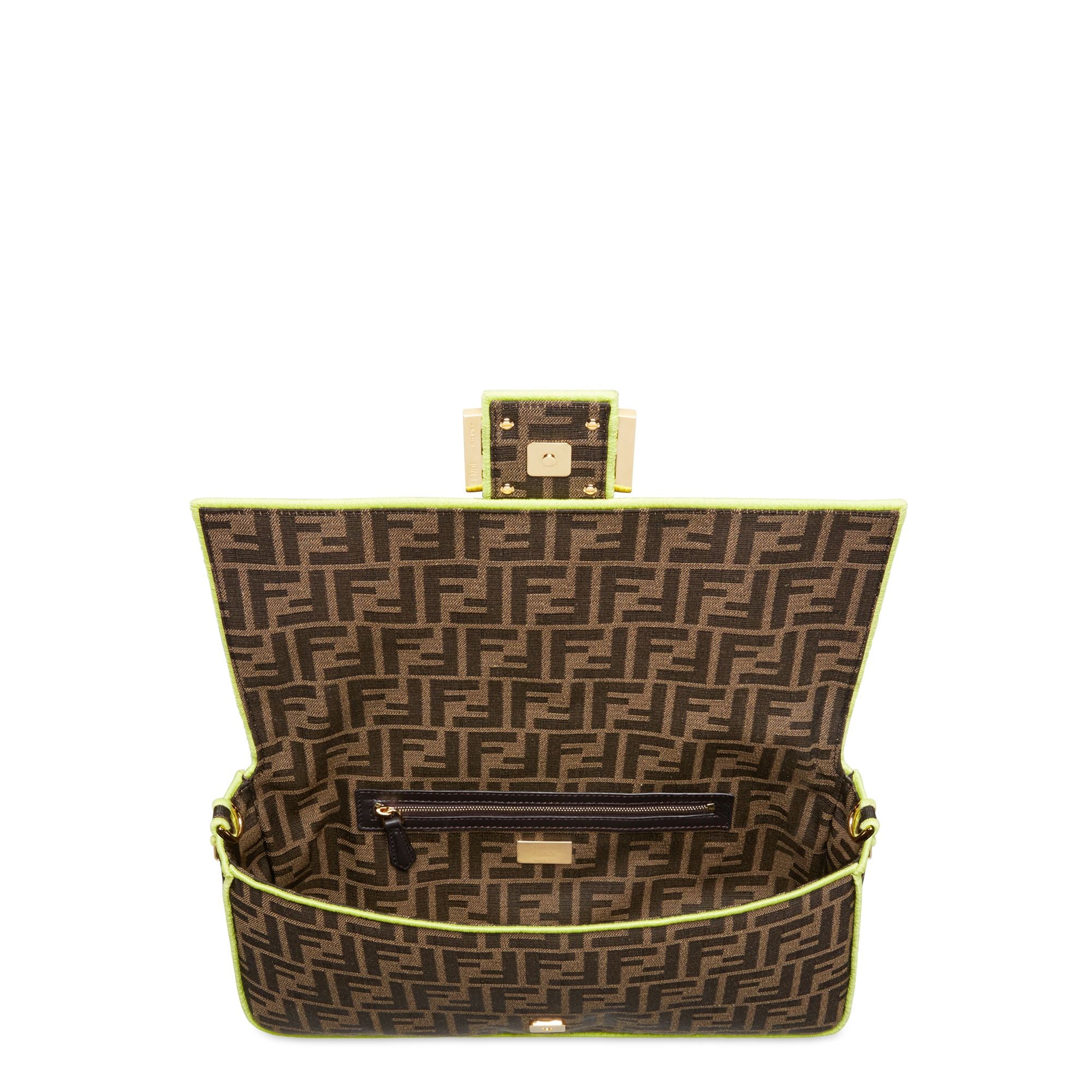 Women's Baguette Large - Tabacco Brown + Fluo Yellow + Soft Gold - Image 4