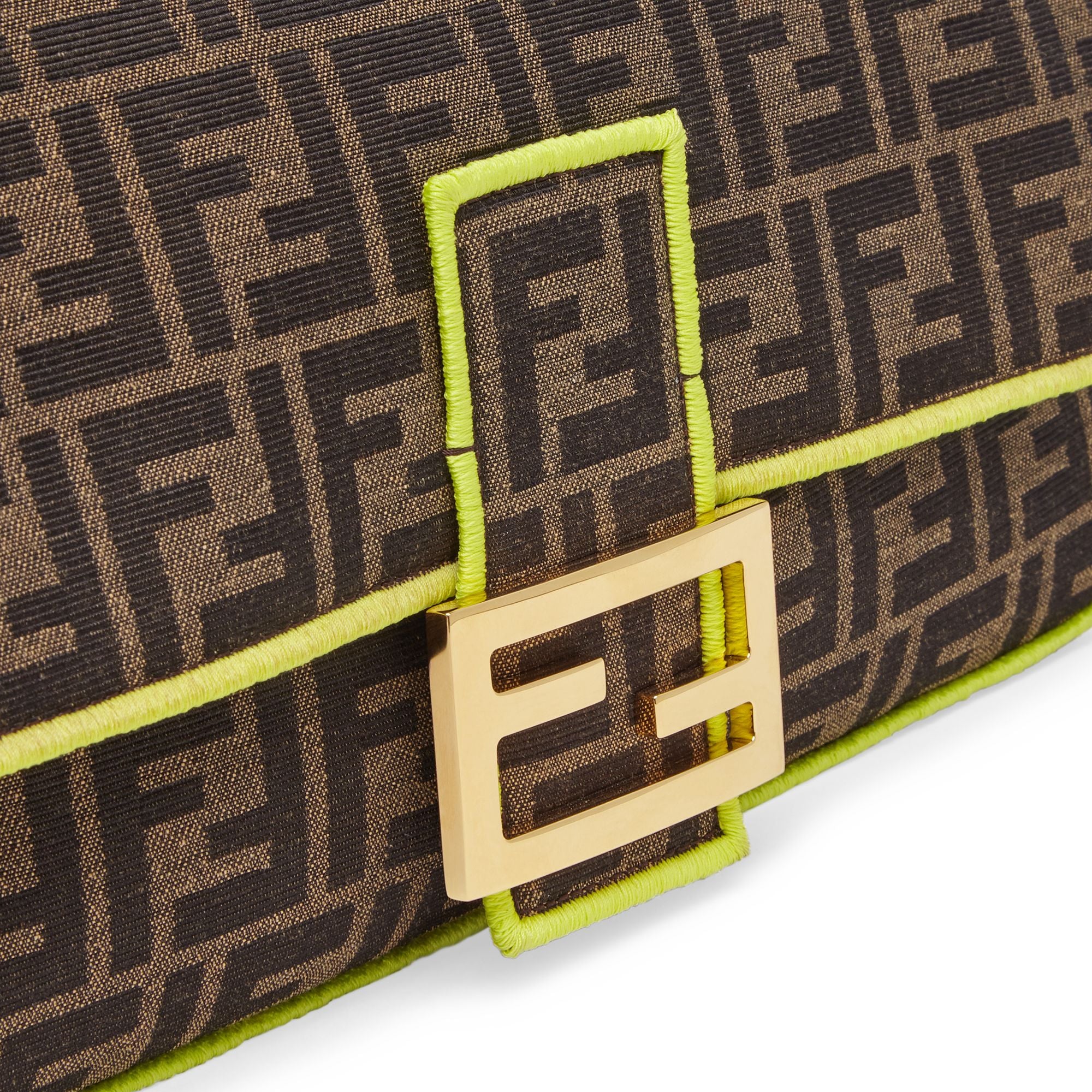 Women's Baguette Large - Tabacco Brown + Fluo Yellow + Soft Gold - Image 5