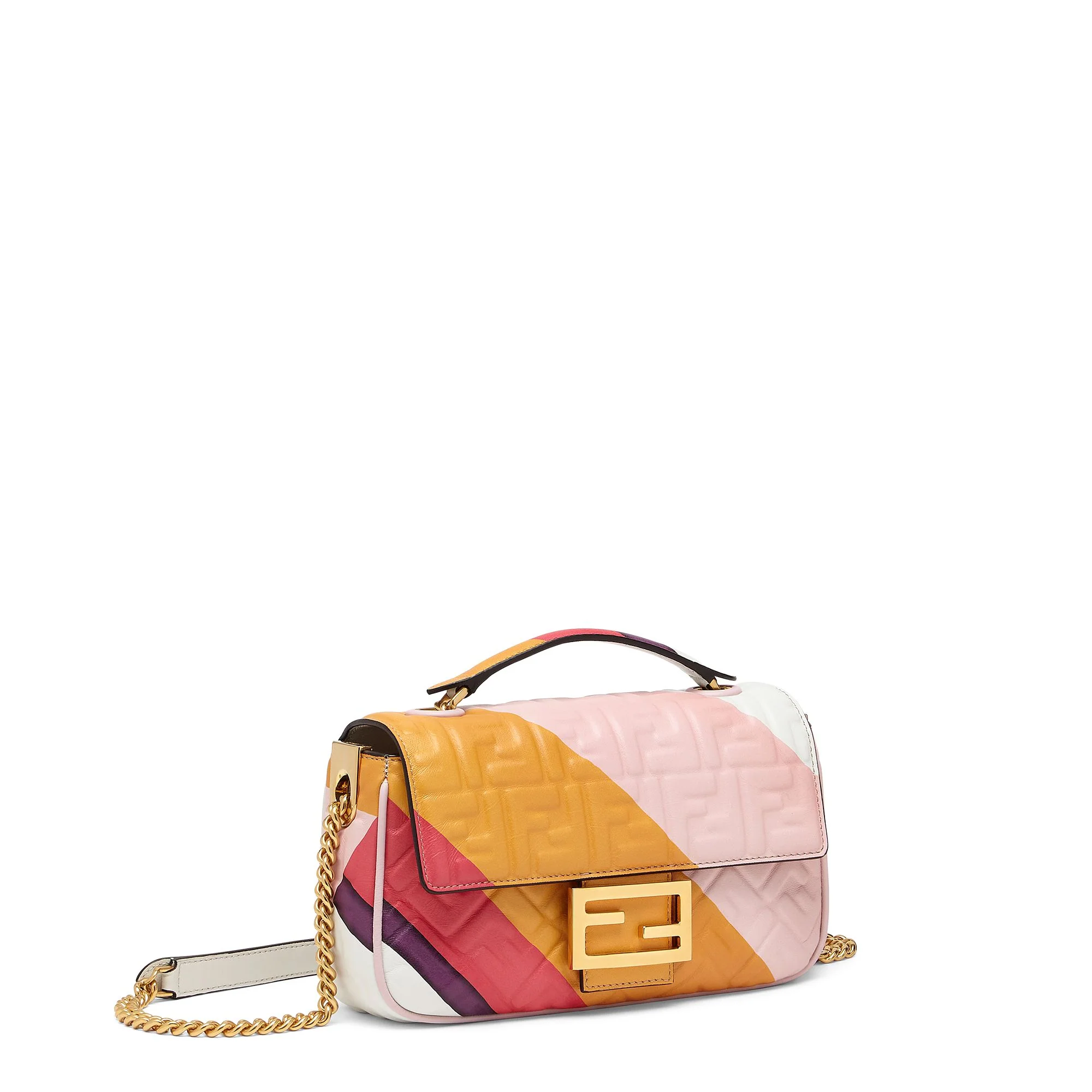 Women's Baguette Chain Midi - White + Multicolor + Vibrato Gold - Image 2