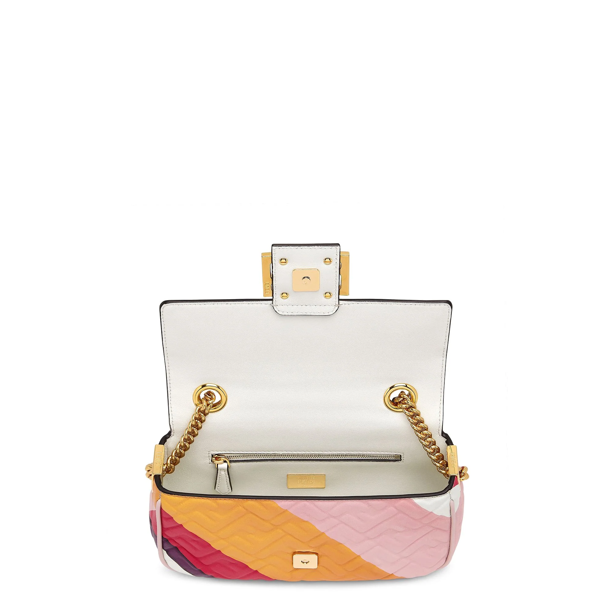 Women's Baguette Chain Midi - White + Multicolor + Vibrato Gold - Image 4