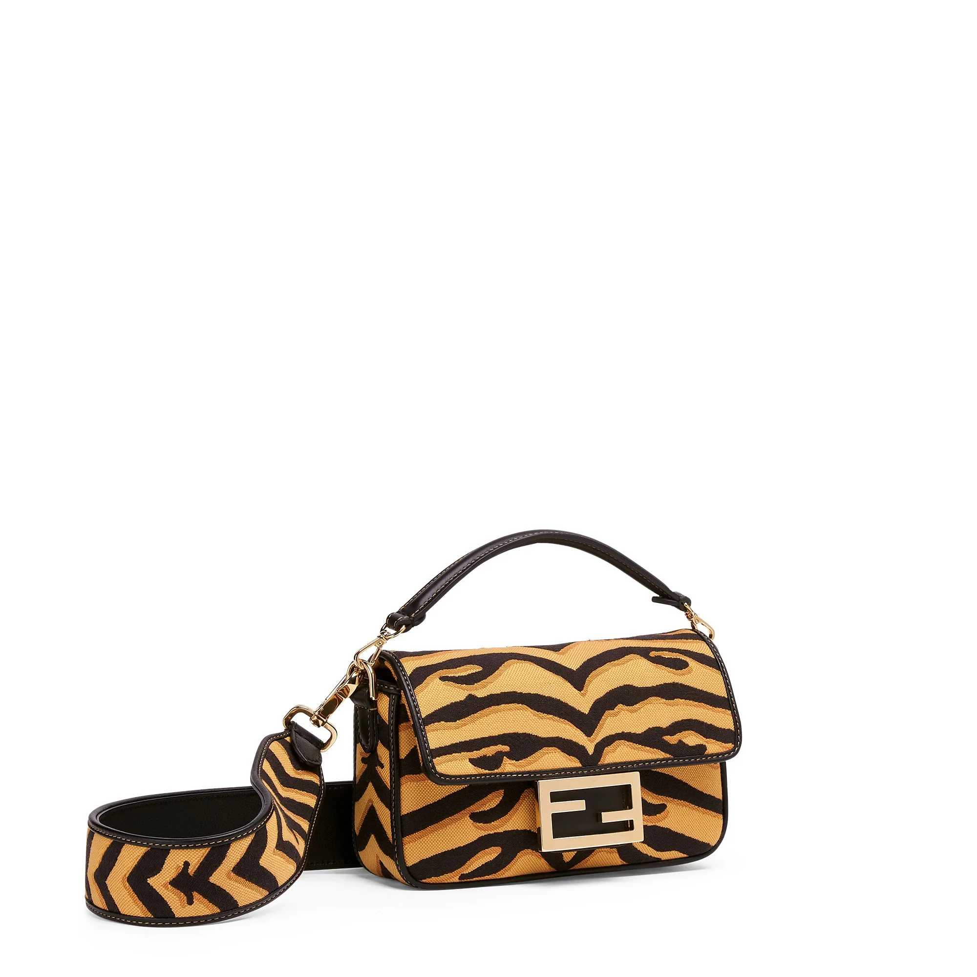 Women's Mini Baguette - Black + Ginger Bread + Soft Gold - Image 2