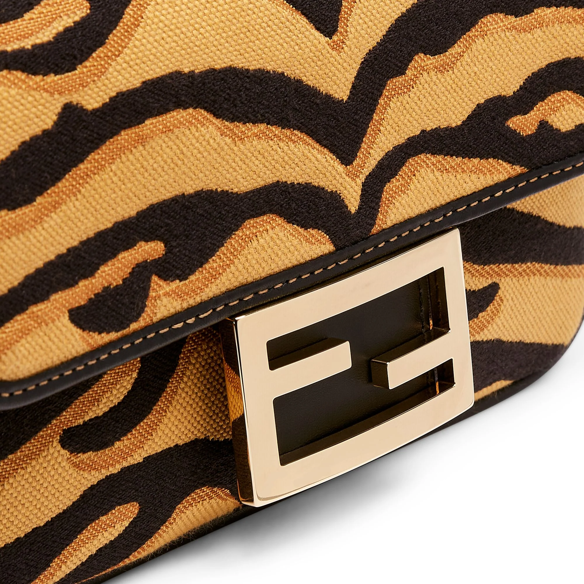 Women's Mini Baguette - Black + Ginger Bread + Soft Gold - Image 5