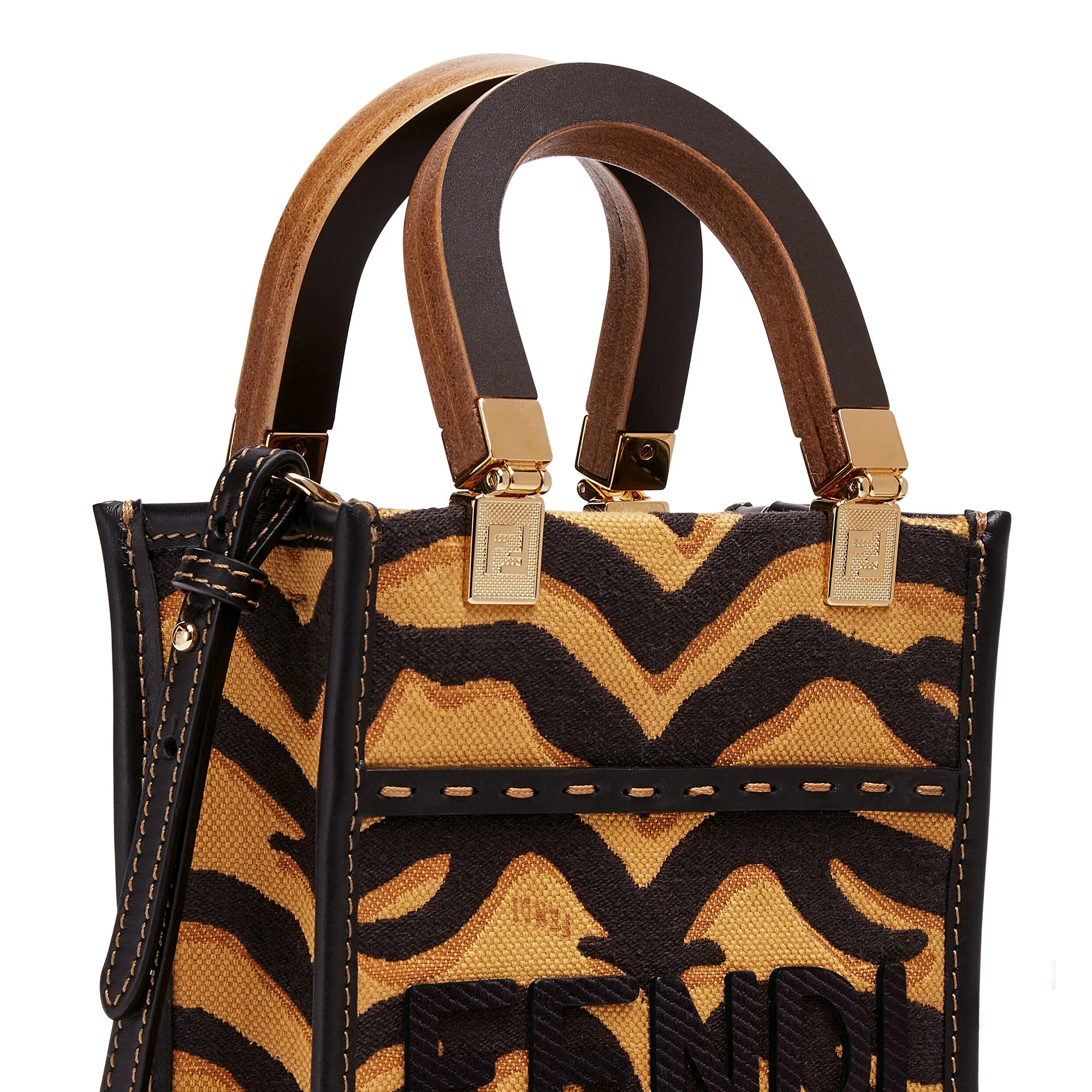 Women's Mini Sunshine Shopper - Black + Ginger Bread + Soft Gold - Image 5
