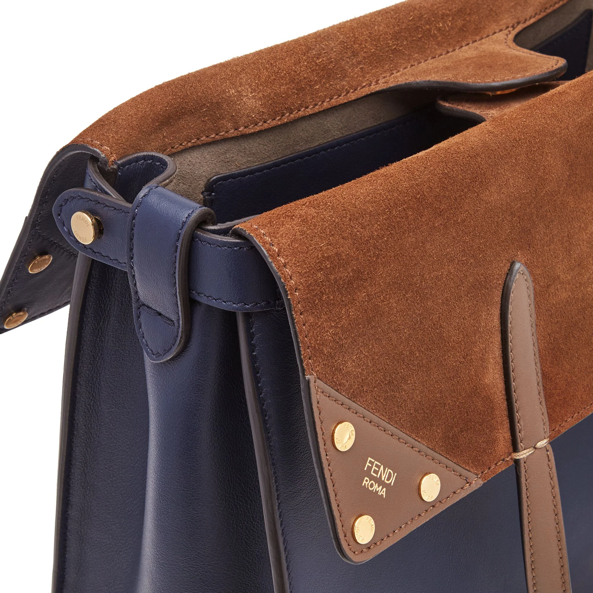 Women's Fendi Flip Large - Midnight + Brown + Maya + Soft Gold - Image 6