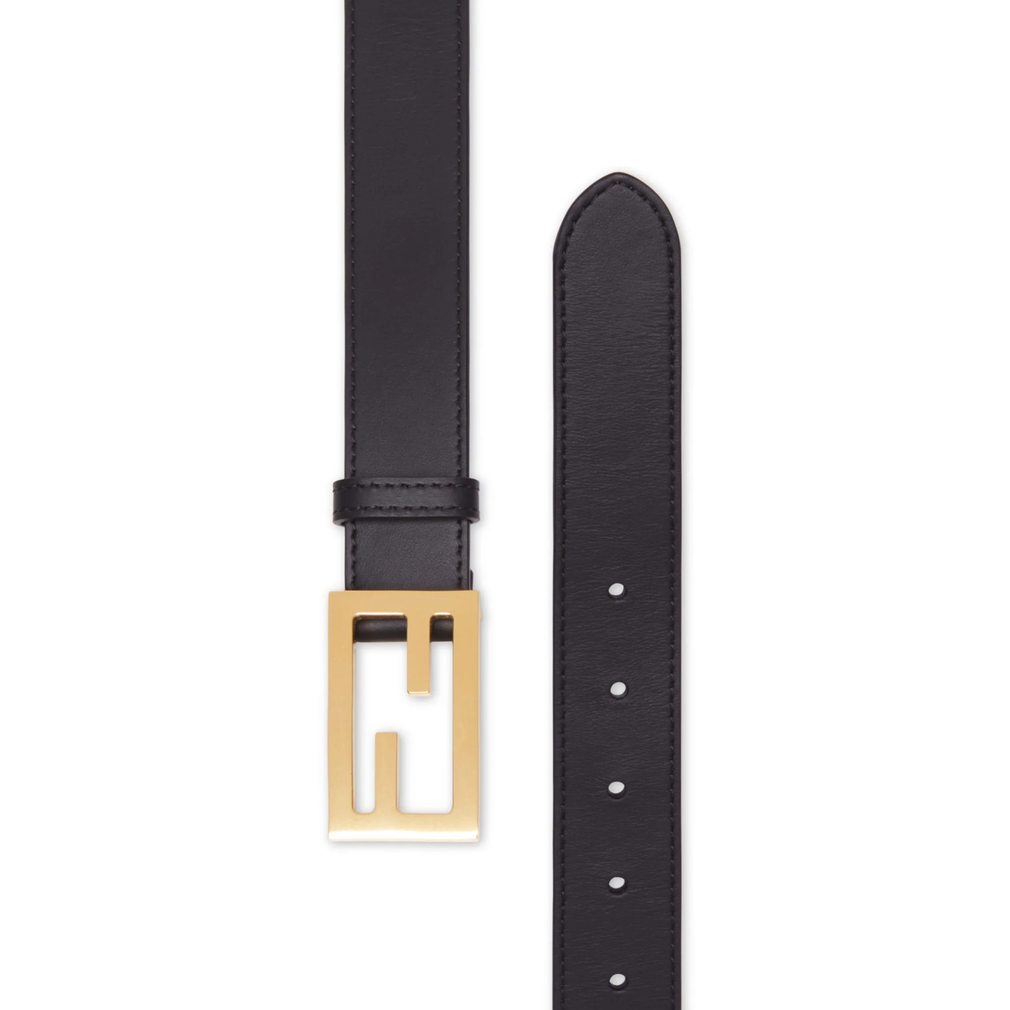 Women's Baguette Belt - Black + Vibrato Gold - Image 2