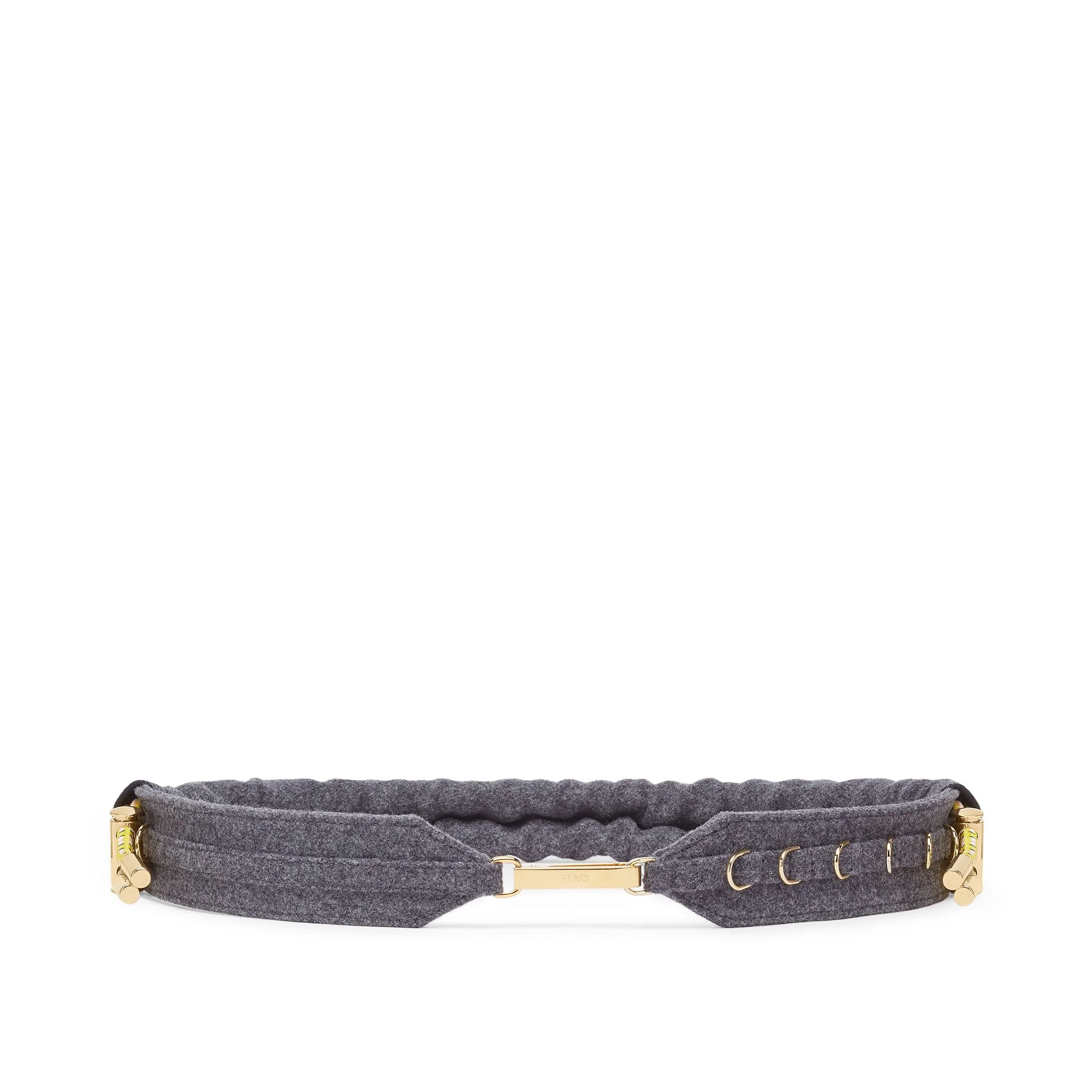 Women's Elastic Belt - Grey + Lemon + Soft Gold