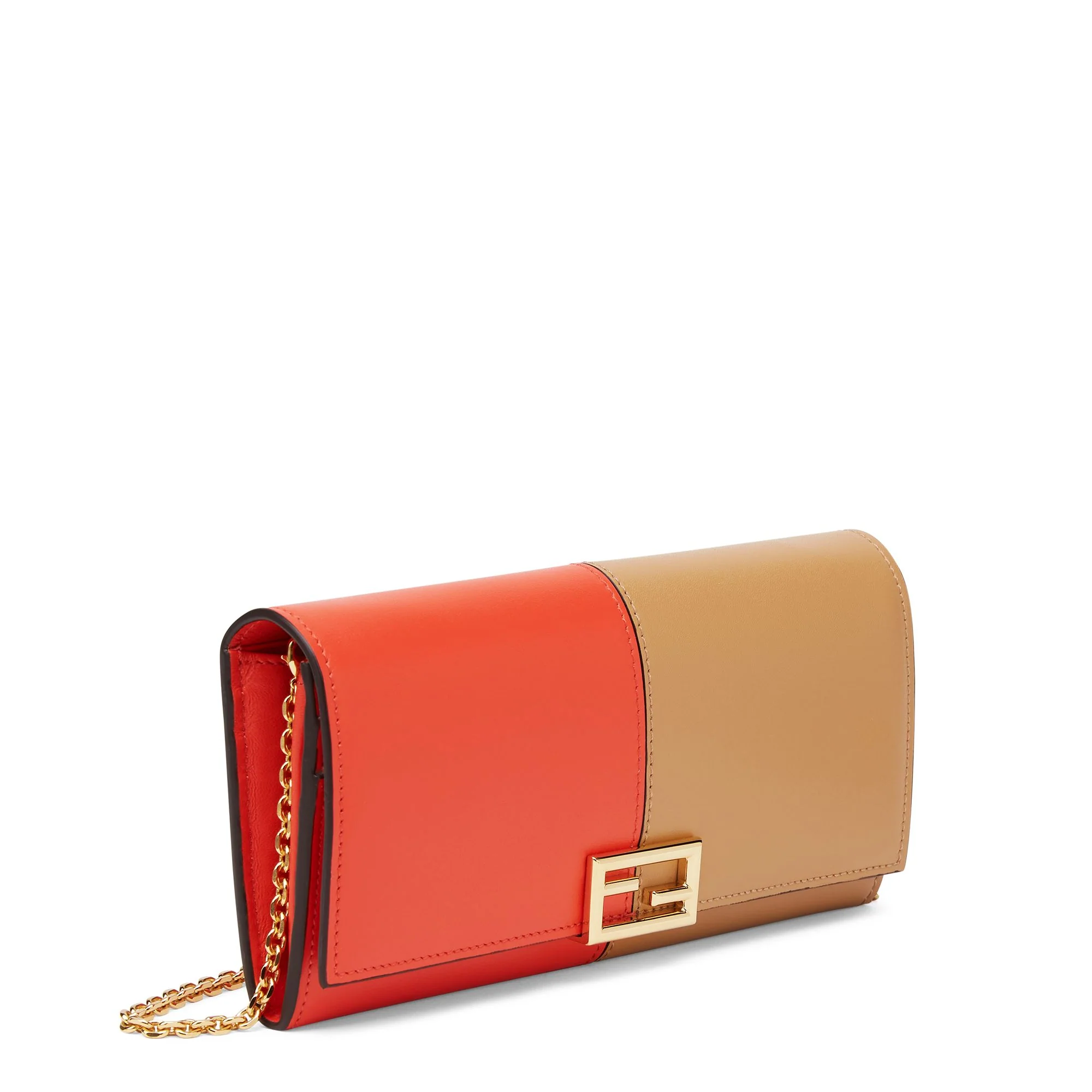 Women's Baguette Chain Continental Wallet - Tulip + Dark Honey + Soft Gold - Image 2