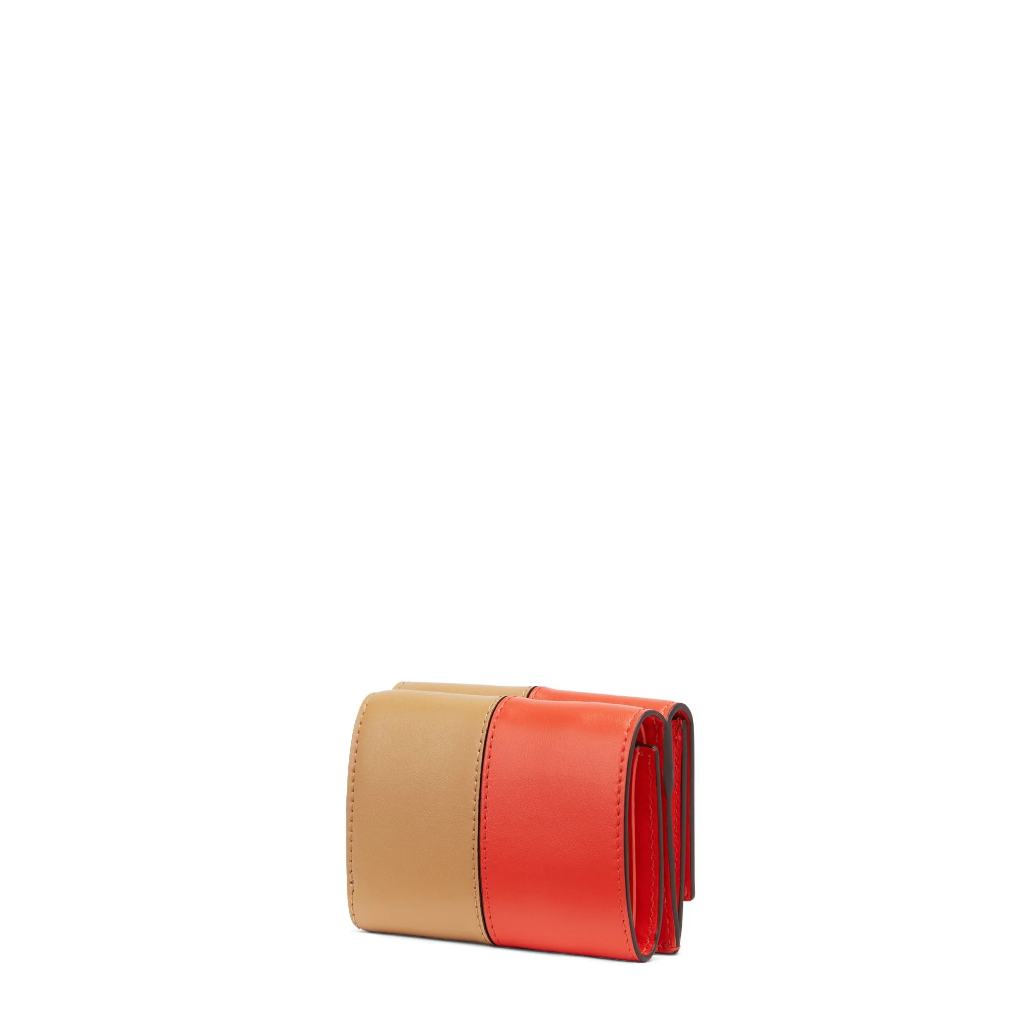 Women's Baguette Micro Trifold Wallet - Tulip + Dark Honey + Soft Gold - Image 2