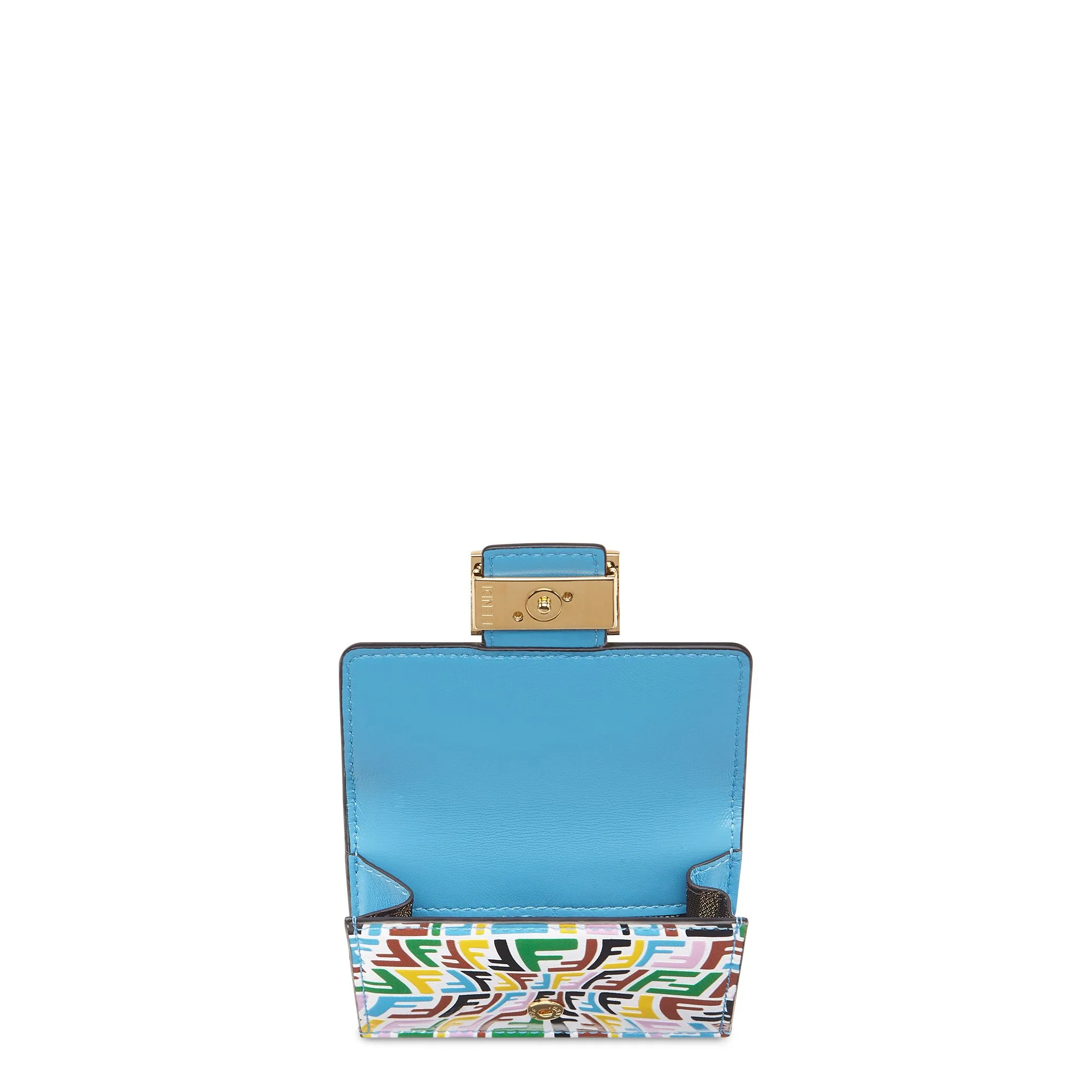 Women's Baguette Micro Trifold Wallet - Multicolor + Cyber Blue + Soft Gold - Image 3