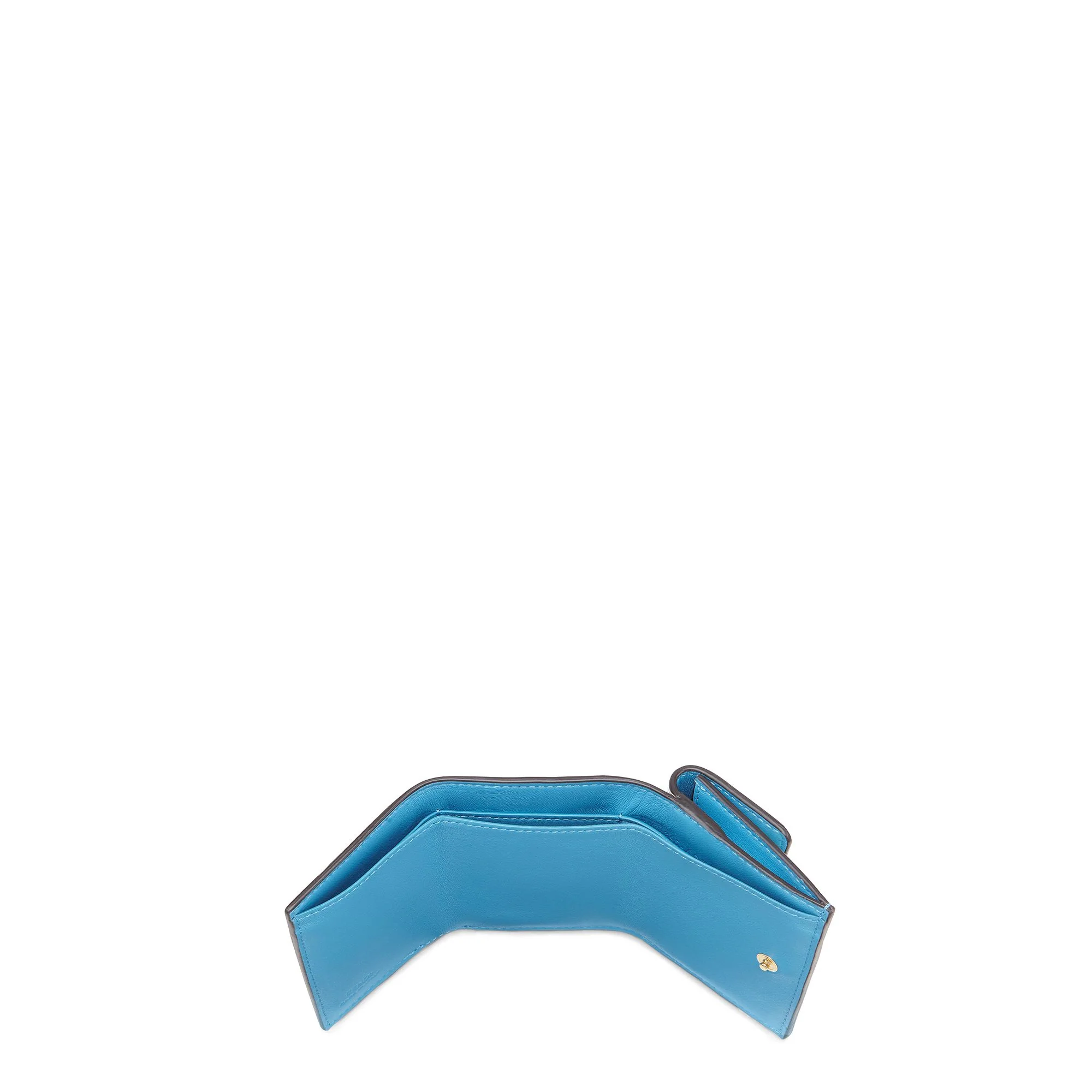 Women's Baguette Micro Trifold Wallet - Multicolor + Cyber Blue + Soft Gold - Image 4