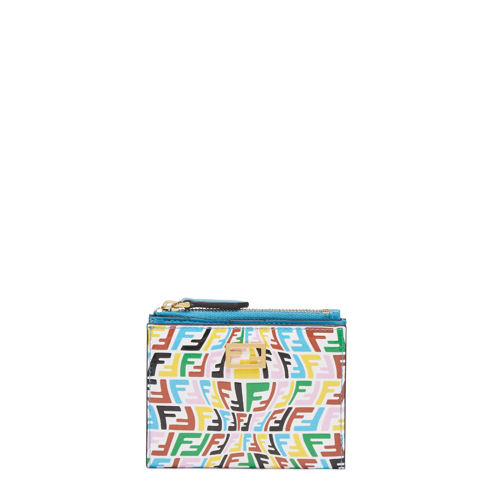 Women's Baguette Medium Wallet - Multicolor + Cyber Blue + Soft Gold