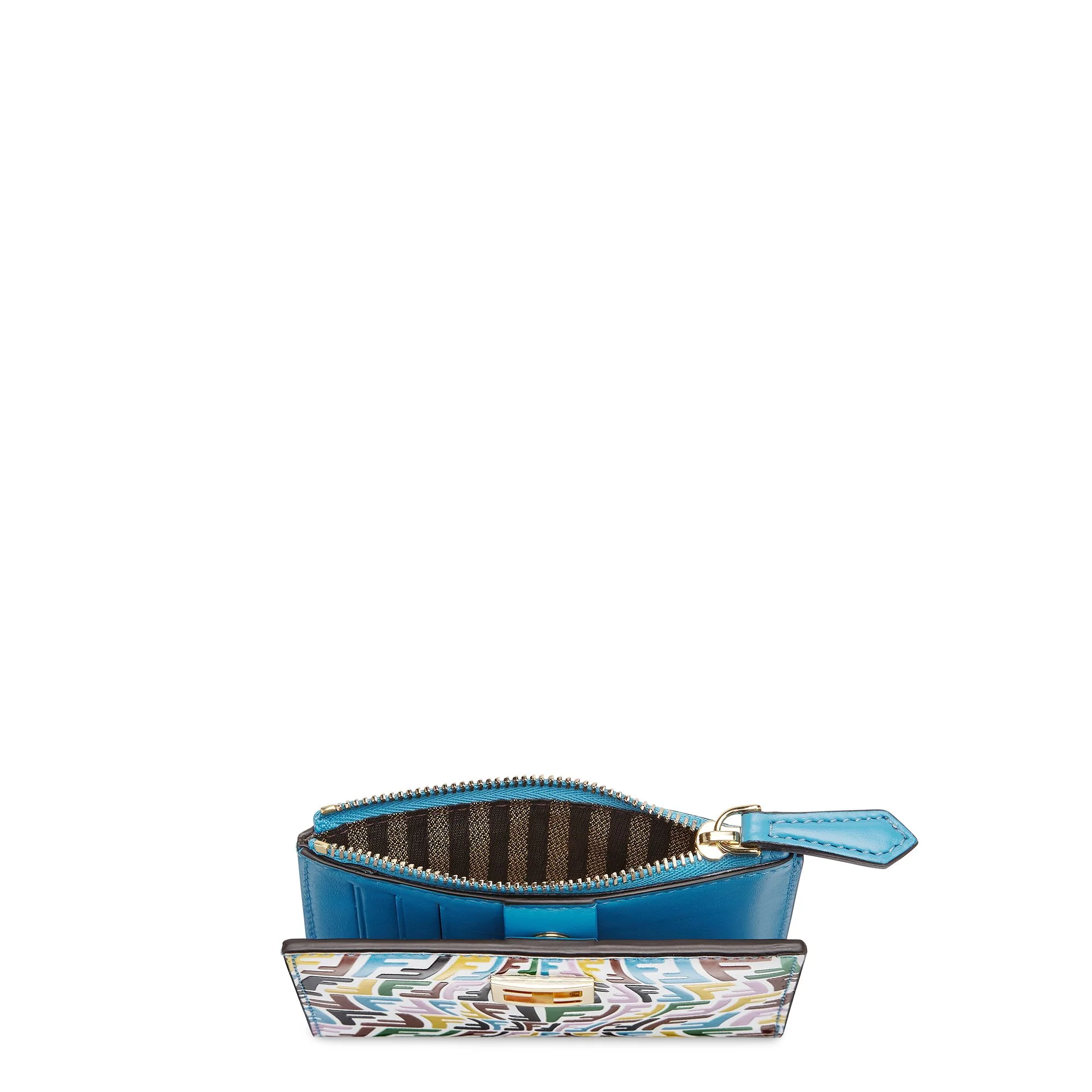 Women's Baguette Medium Wallet - Multicolor + Cyber Blue + Soft Gold - Image 3