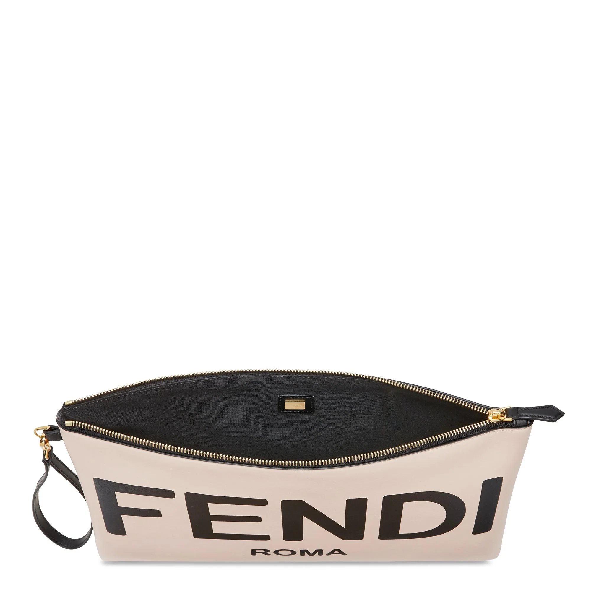 Women's Fendi Roma Large Flat Pouch - Quarzo Pink + Black + Soft Gold - Image 3