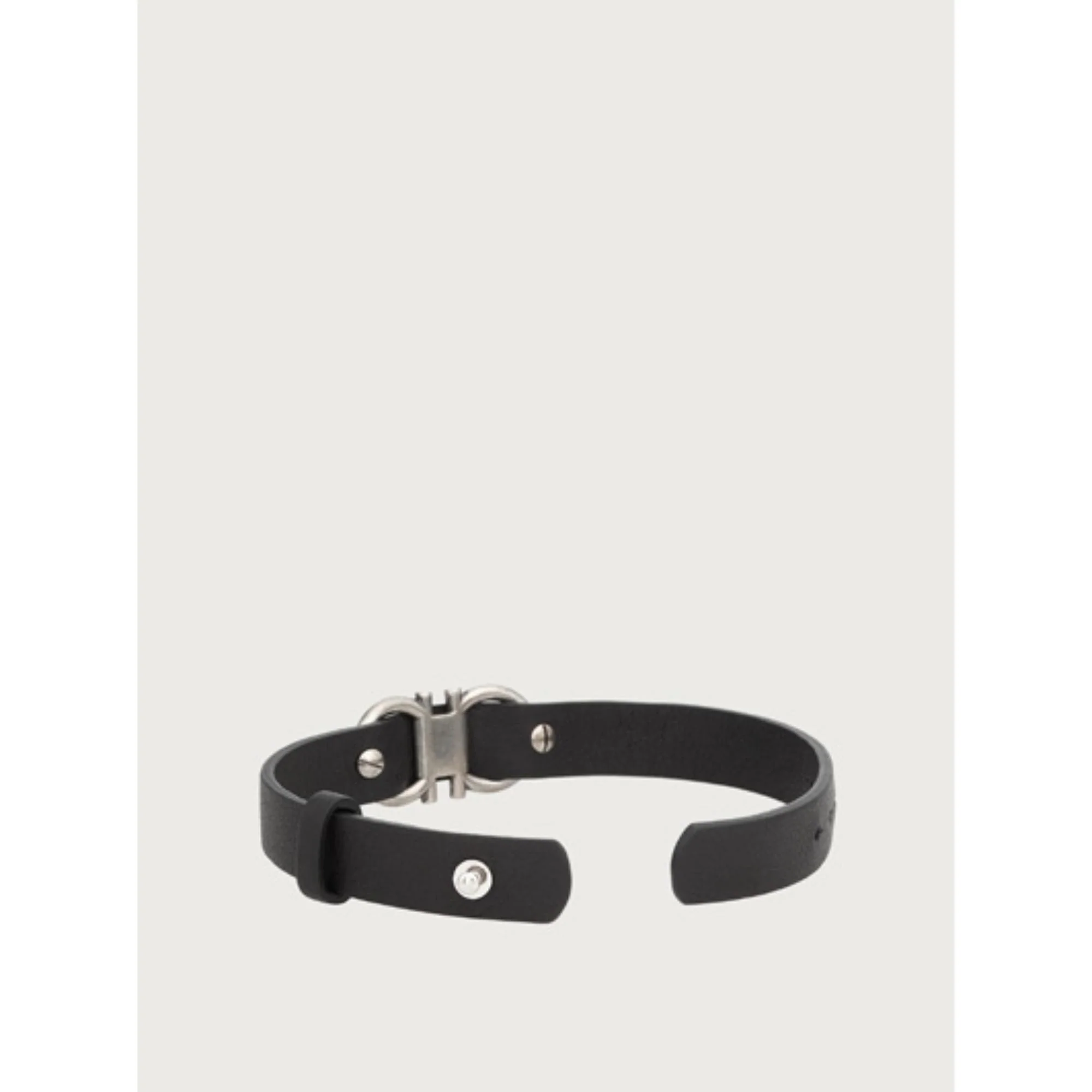Leather Gancini Bracelet - Black - Image 2