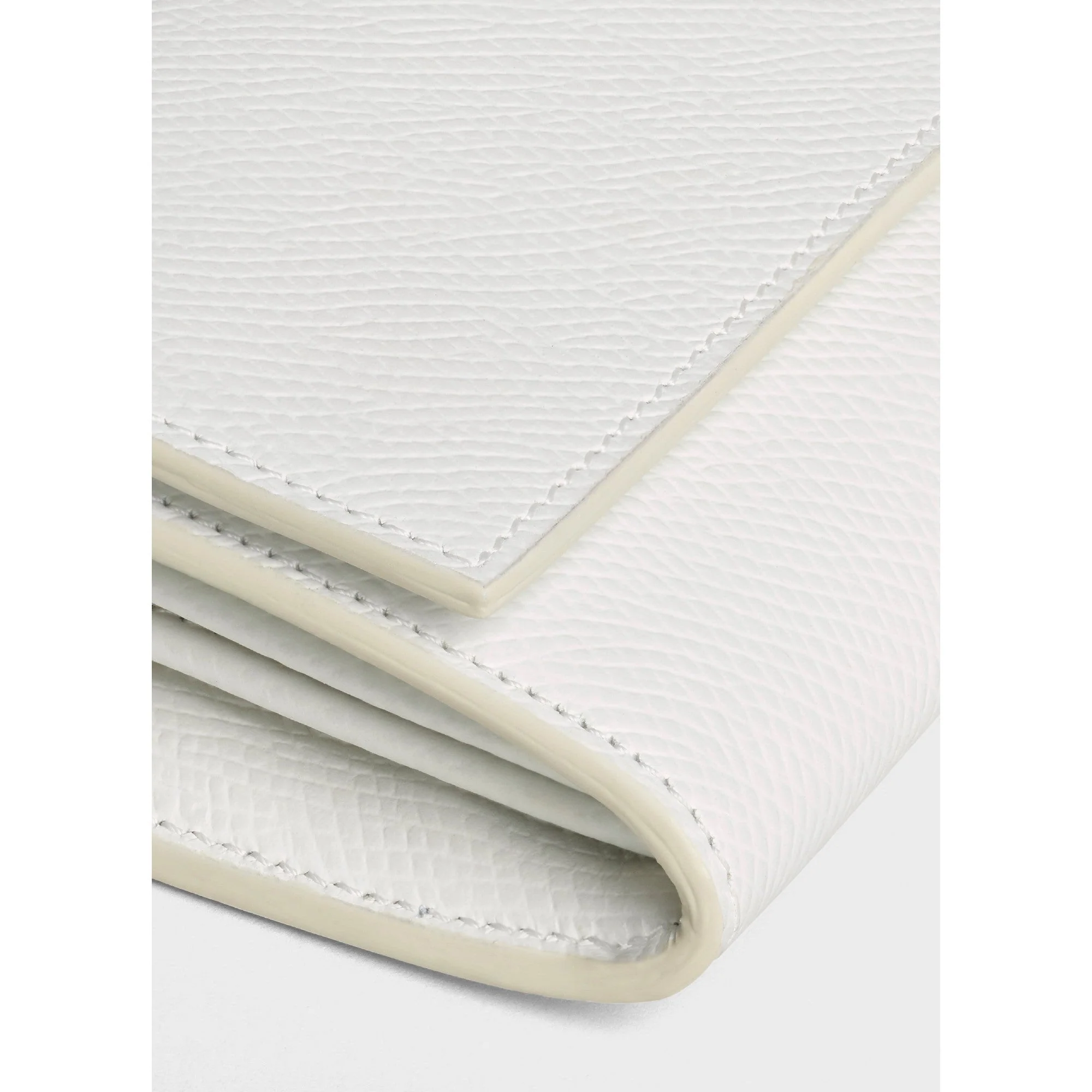 Essentials Slg Large Flap Wallet Grained Calfskin - White - Image 5
