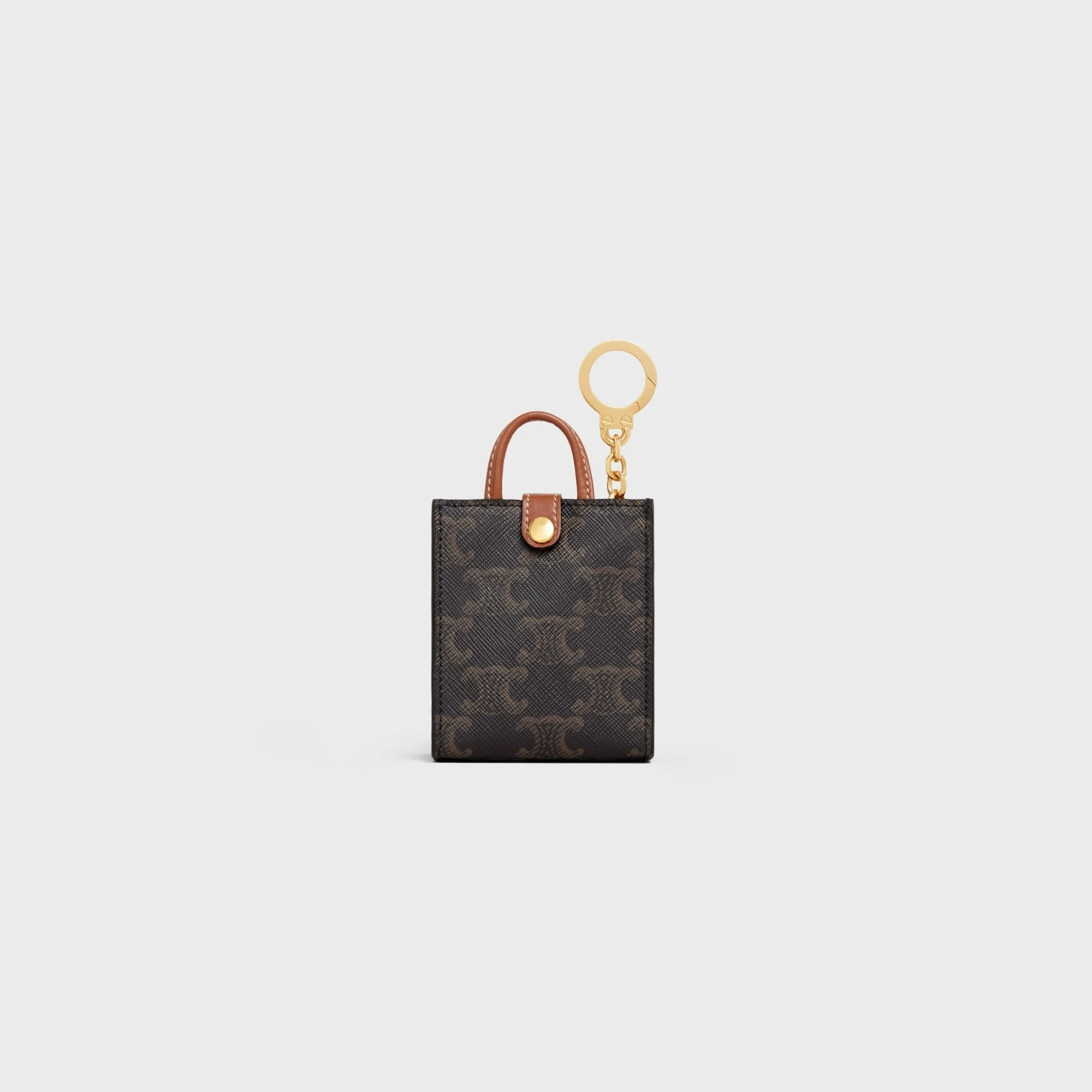 Triomphe Canvas Slg Micro Vertical Cabas & Calfskin - Tan - Image 3
