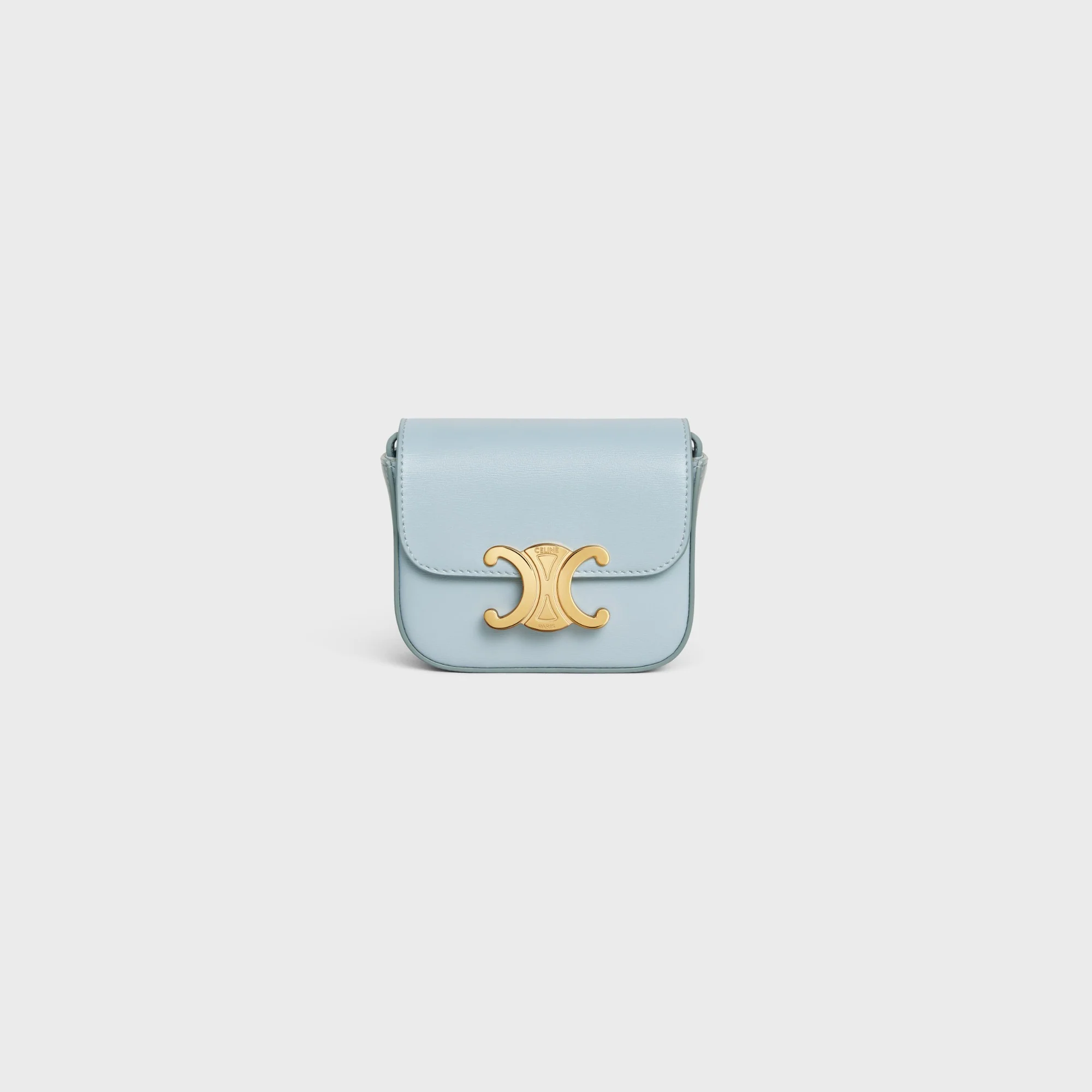 Mini Claude Shiny Calfskin - Ice Blue