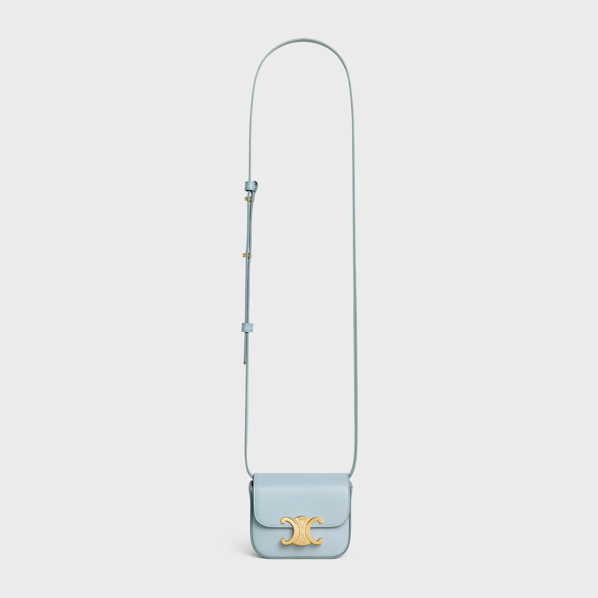 Mini Claude Shiny Calfskin - Ice Blue - Image 10