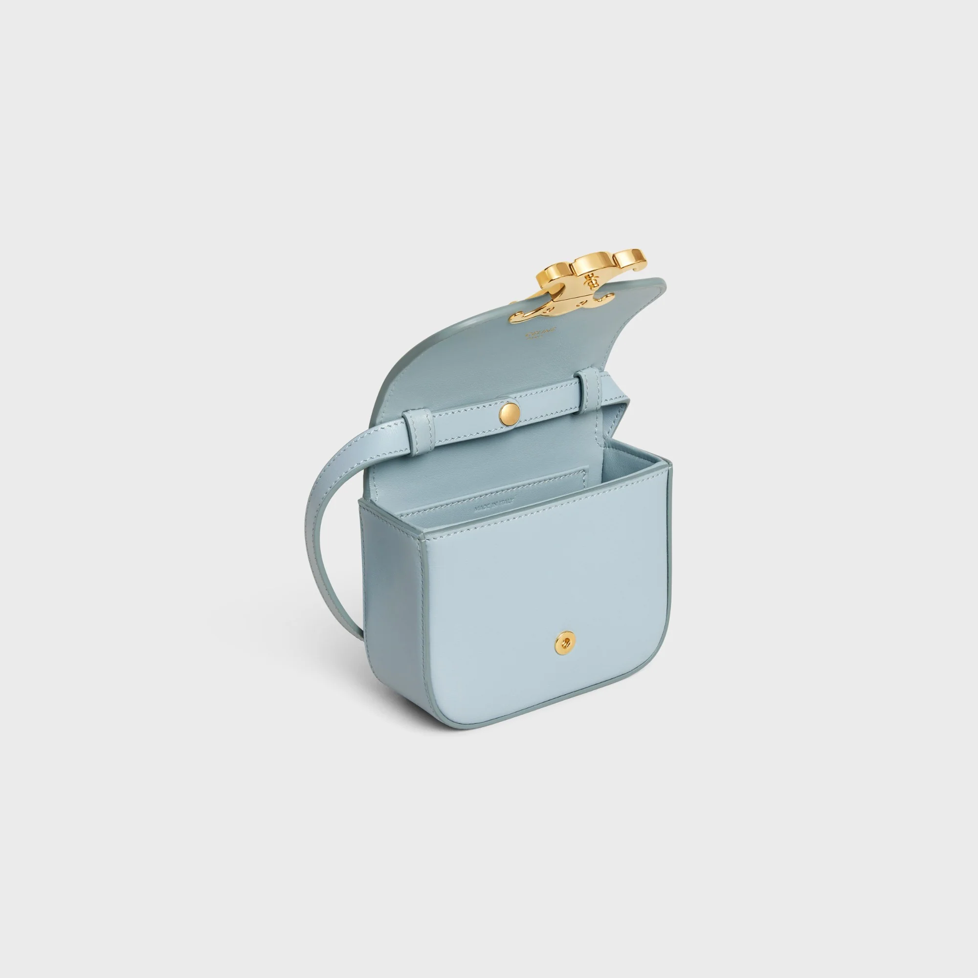 Mini Claude Shiny Calfskin - Ice Blue - Image 4