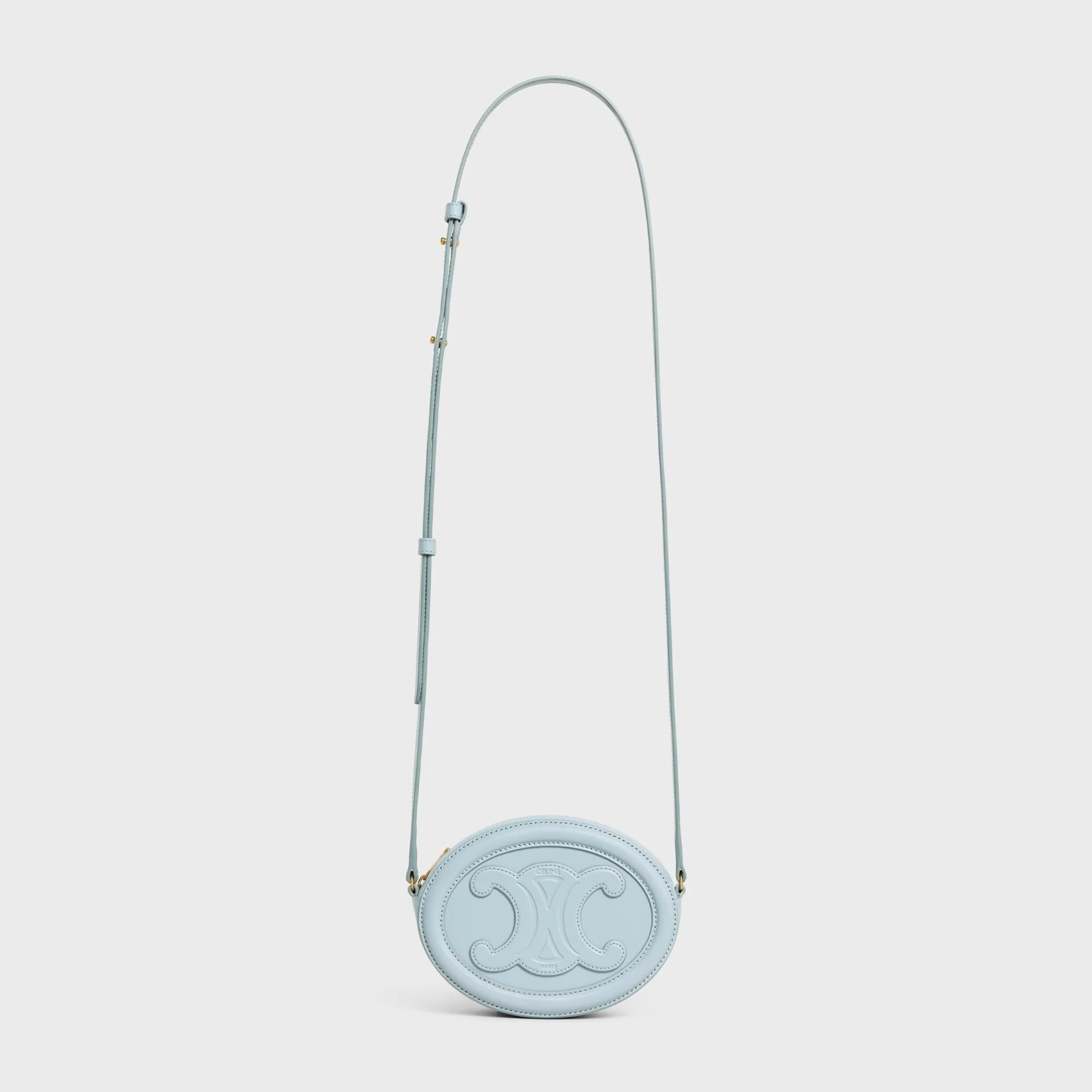 Cuir Triomphe Slg Crossbody Oval Purse Trio.Slg Smooth Calf. - Ice Blue - Image 10