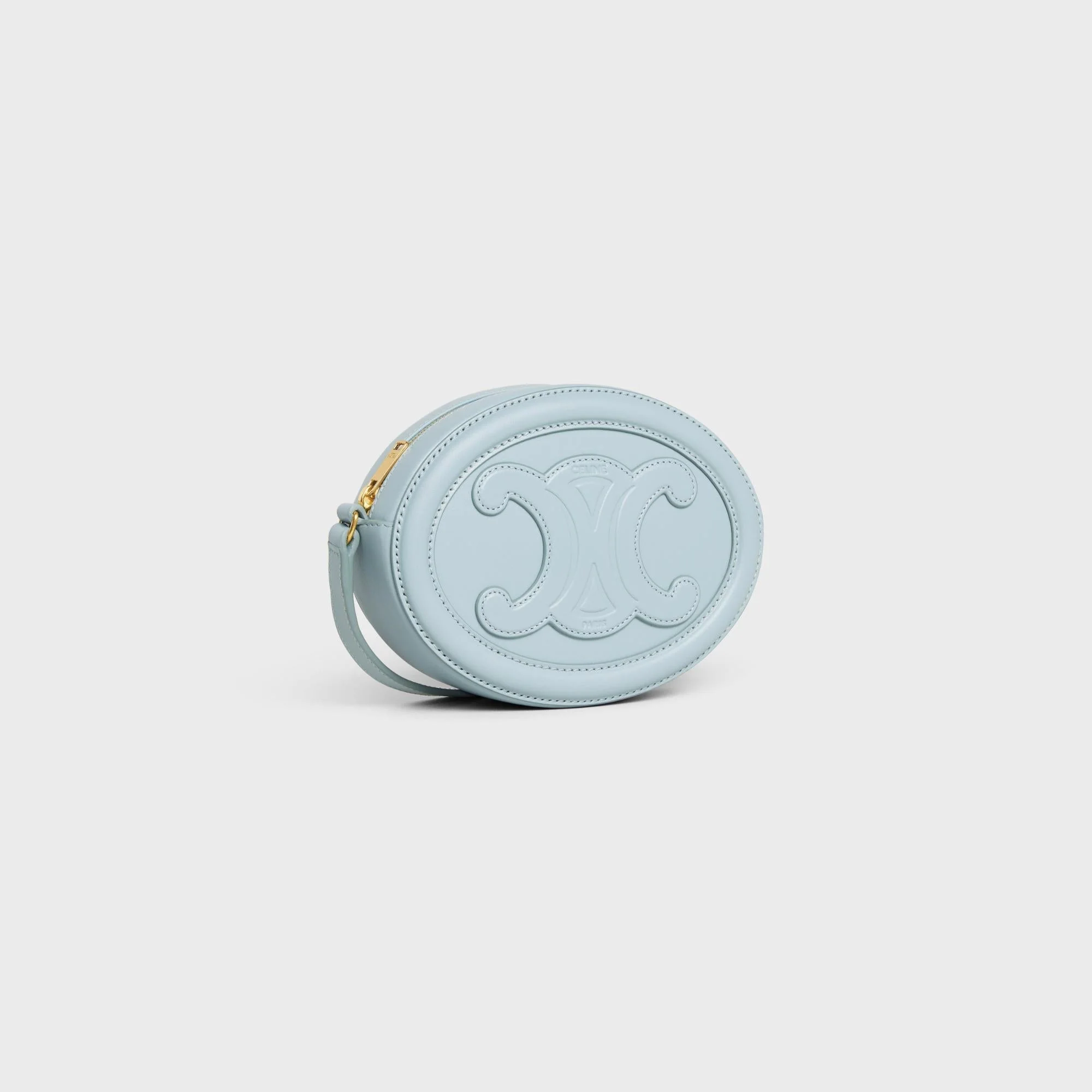 Cuir Triomphe Slg Crossbody Oval Purse Trio.Slg Smooth Calf. - Ice Blue - Image 4